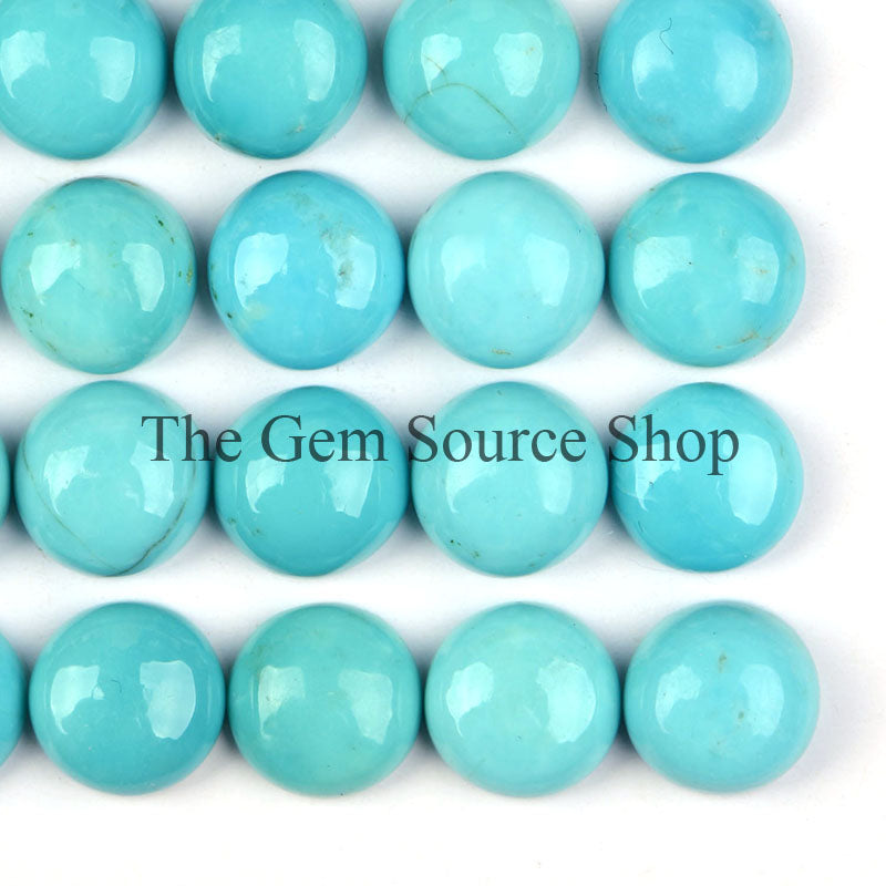 10 Pcs Lot Natural Turquoise Smooth Round Cabochons Loose Gemstone, TGS-1105