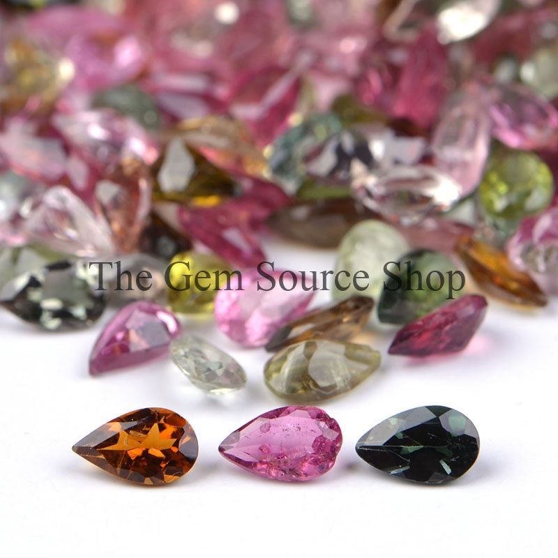 3X5mm Tourmaline Cut Stone, Tourmaline Pear Shape Cut Stone, Loose Gemstone