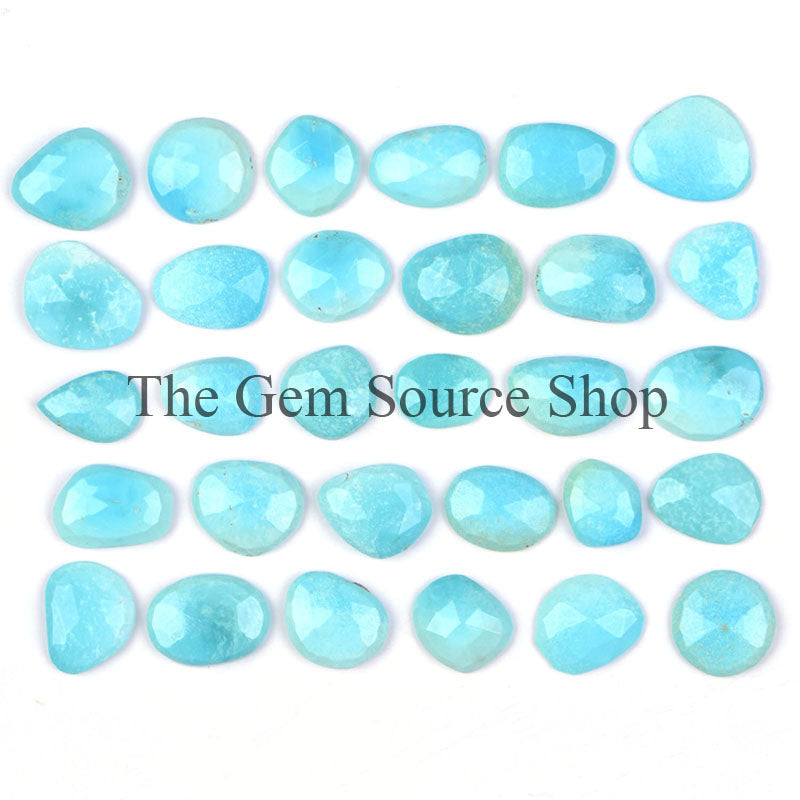 9-13mm Natural Turquoise Rose Cuts, Turquoise Polki, AAA Quality Turquoise Loose Gemstone