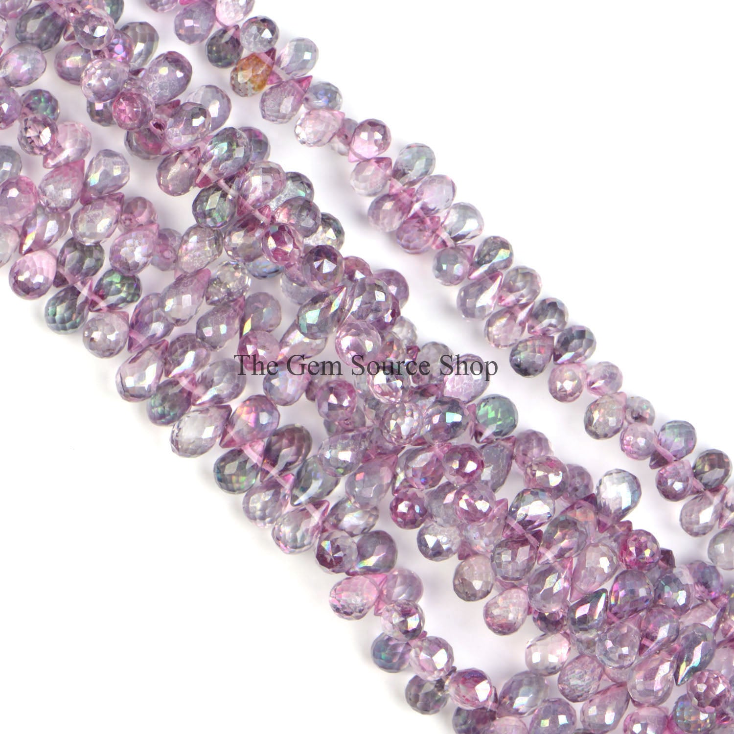 Pink Mystic Topaz Beads, Mystic Topaz Faceted Beads, Faceted Drop Beads, Mystic Topaz Gemstone