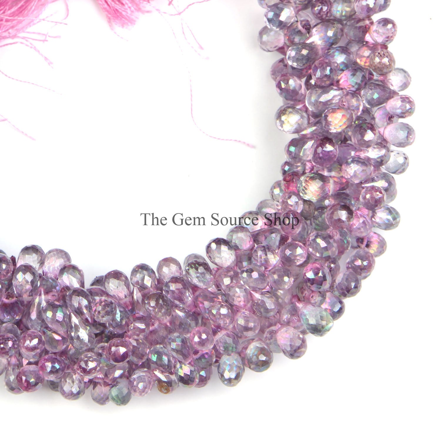 Pink Mystic Topaz Beads, Mystic Topaz Faceted Beads, Faceted Drop Beads, Mystic Topaz Gemstone