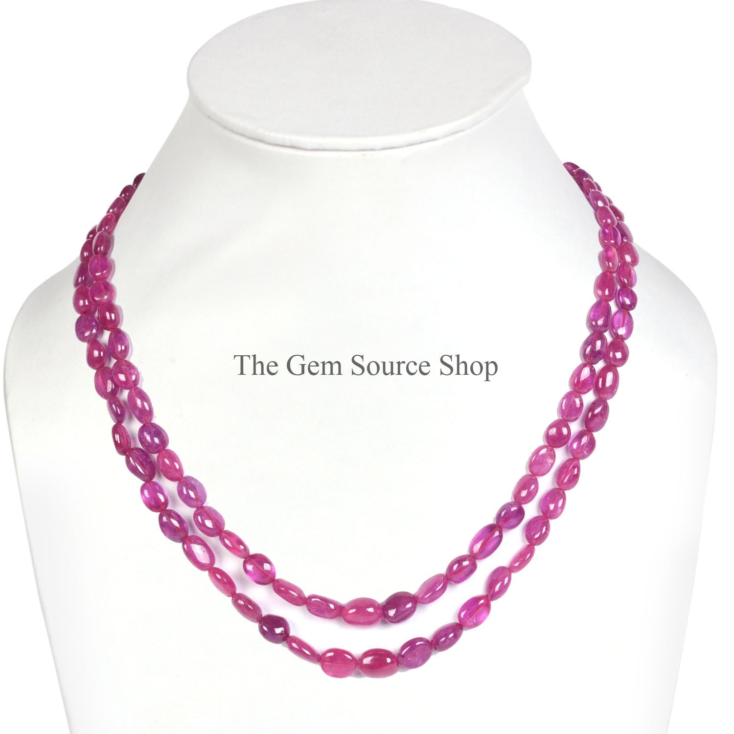 Ruby Smooth Nugget Shape Gemstone Necklace Jewelry