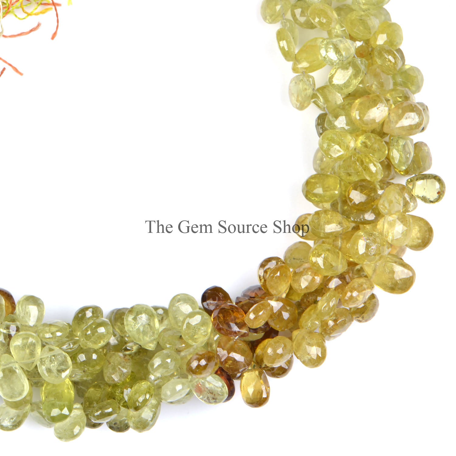 5X7-6X9MM Grossular Garnet Faceted Pear Shape Gemstone Beads