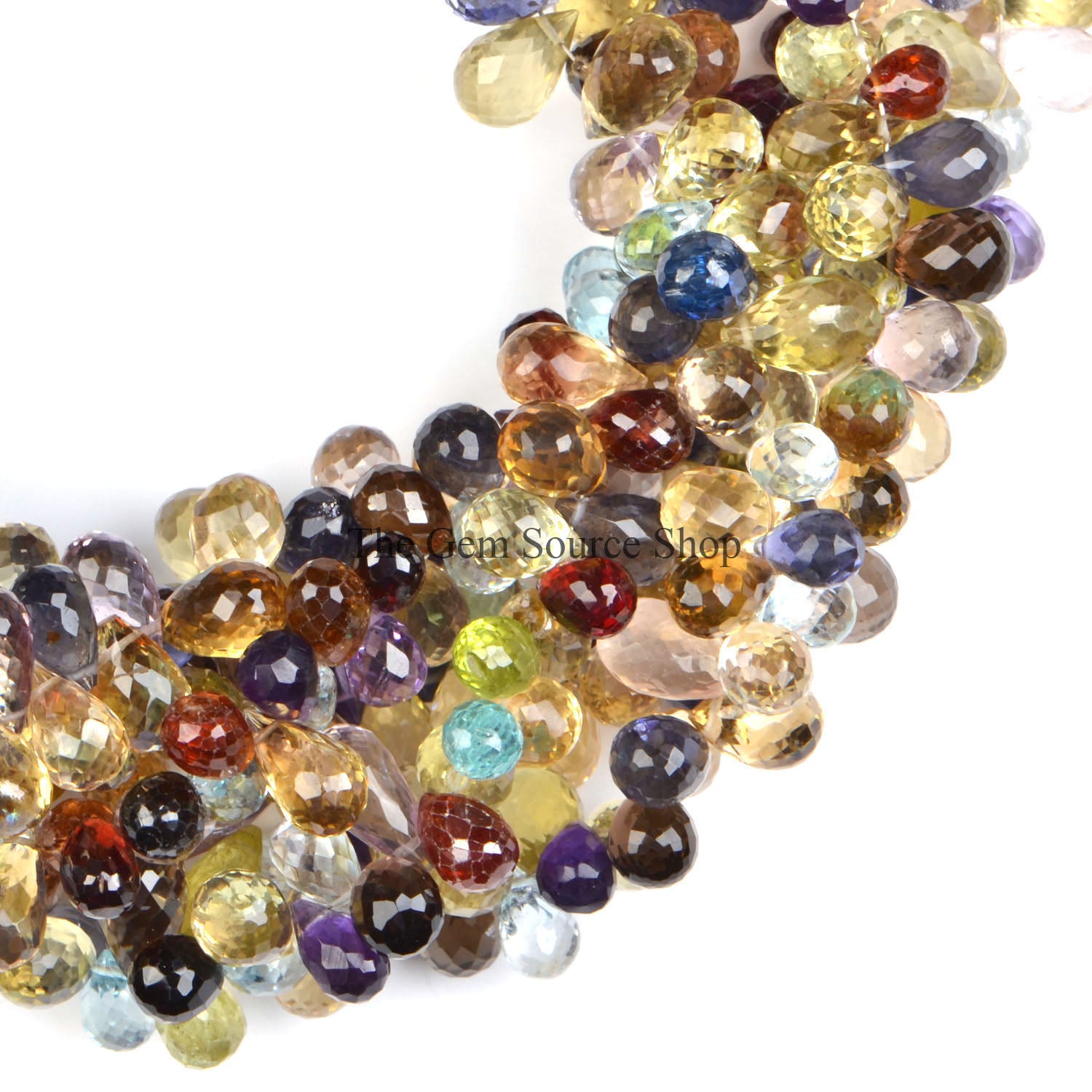 Multi Gemstone faceted Drop Shape Wholesale Beads