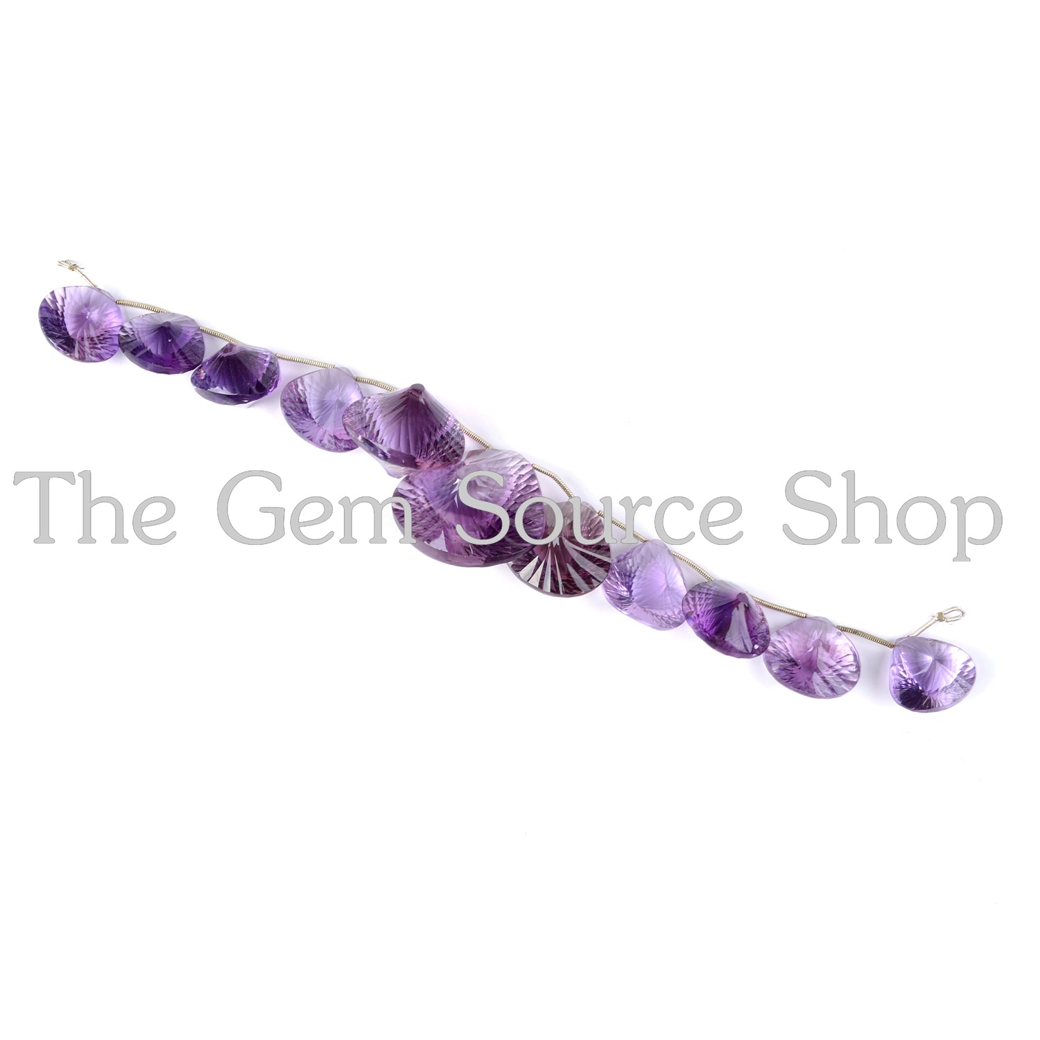 Concave Cut Amethyst Beads