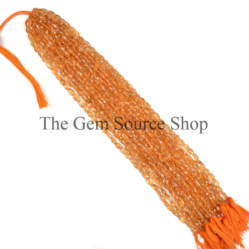 Citrine Faceted Oval Shape Gemstone Beads TGS-0205