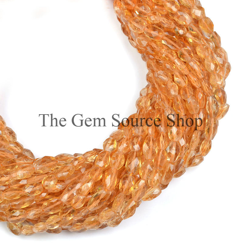 Citrine Faceted Oval Shape Gemstone Beads TGS-0205
