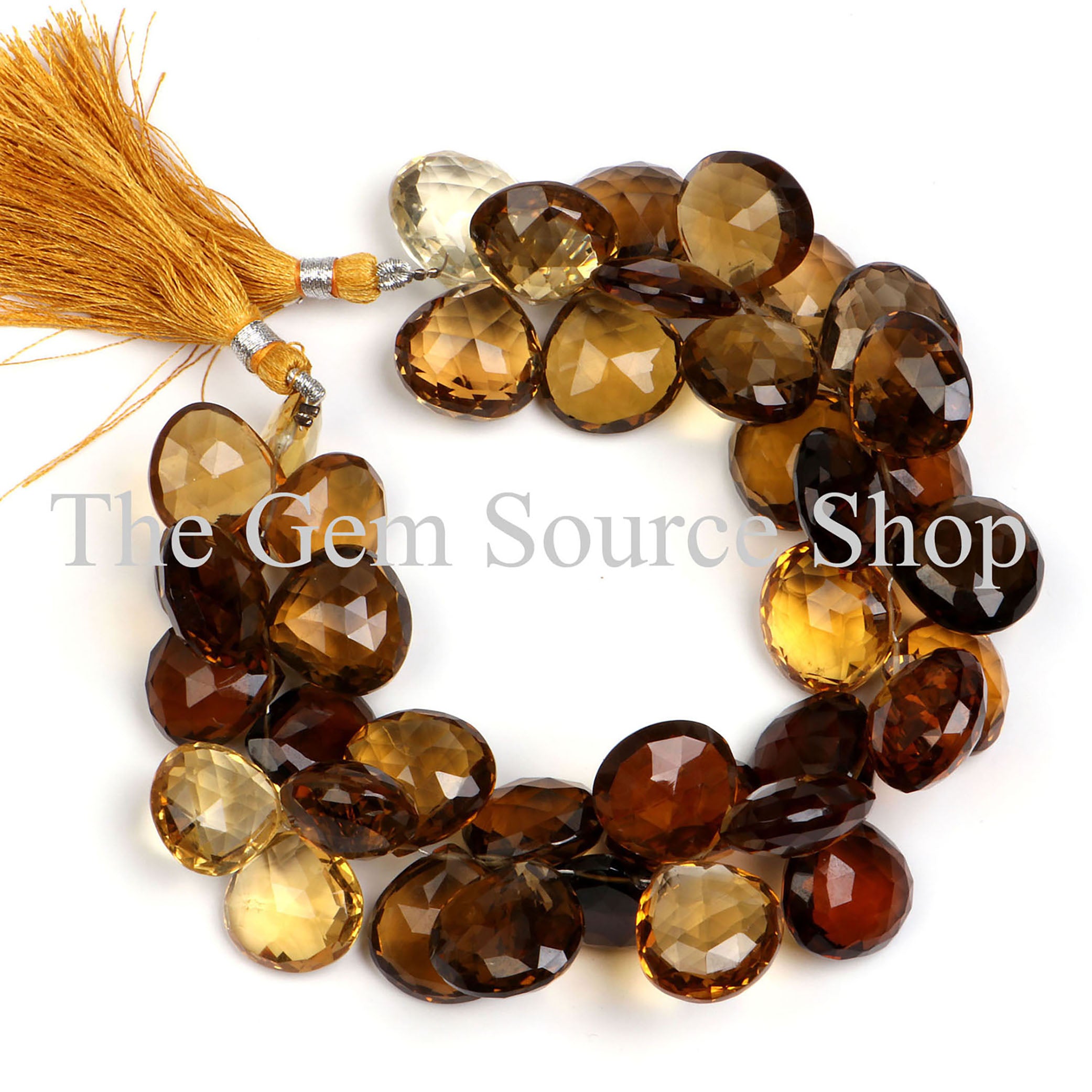 Faceted Heart Gemstone Beads