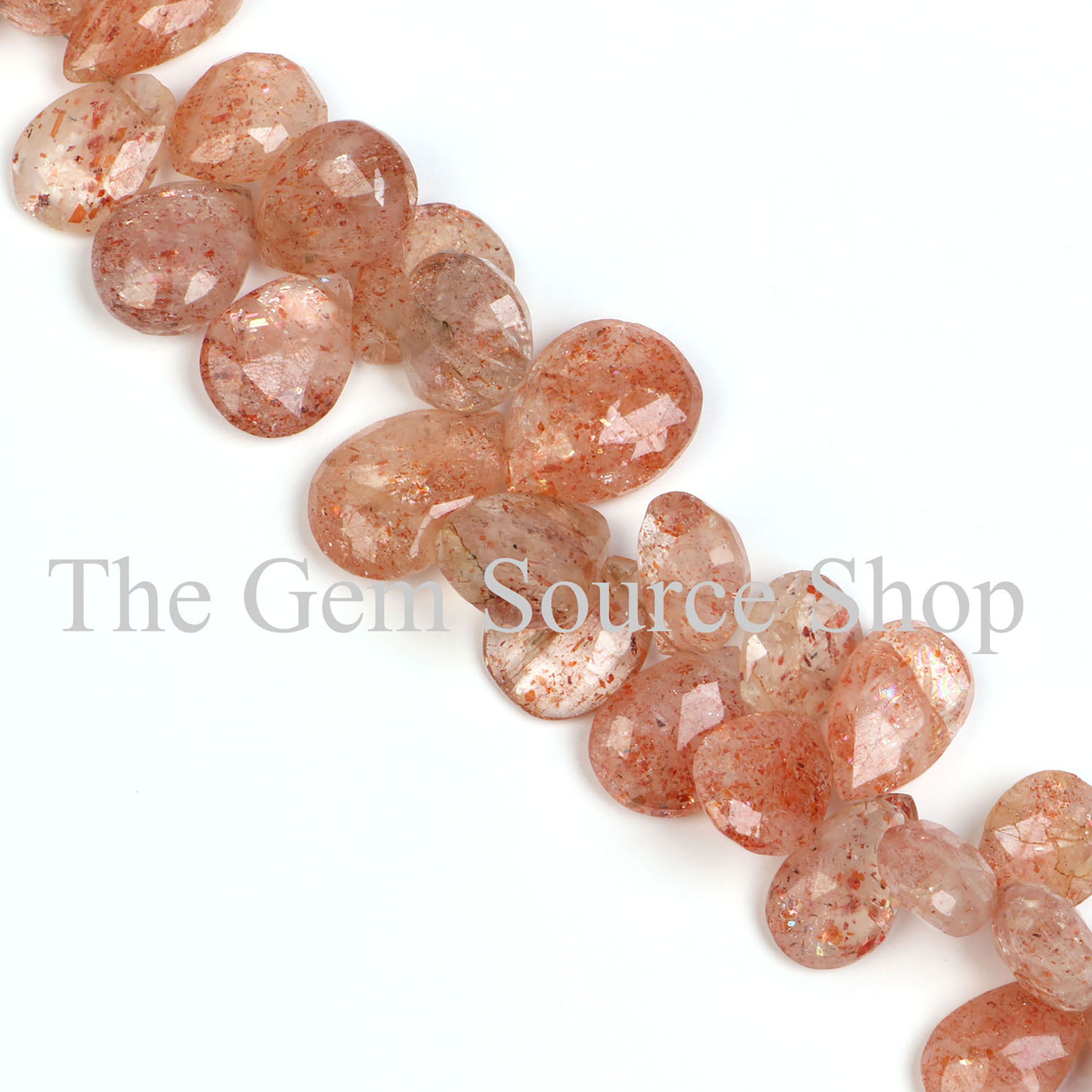 Top Drill Sunstone Gemstone Beads
