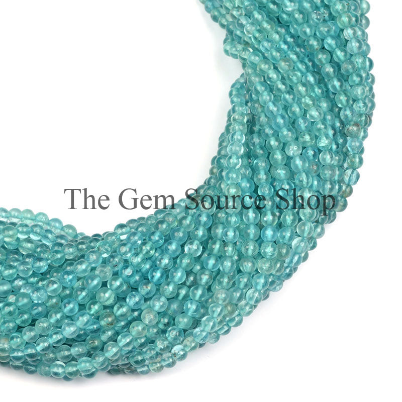 3-4MM Apatite Smooth Round Shape Gemstone Beads TGS-0221