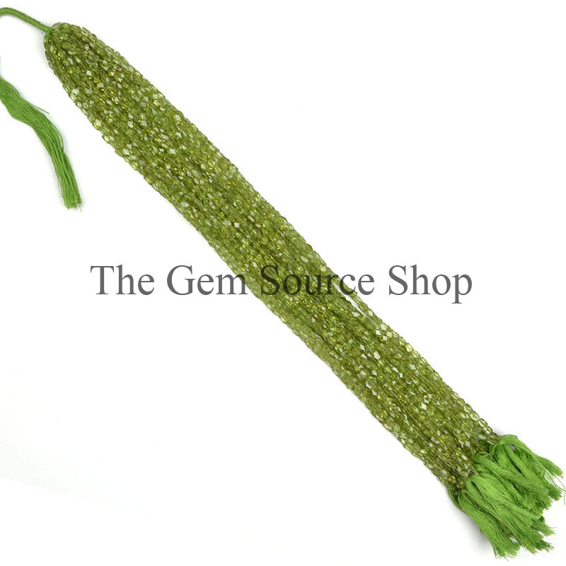 Peridot Faceted Oval Shape Gemstone Beads TGS-0227