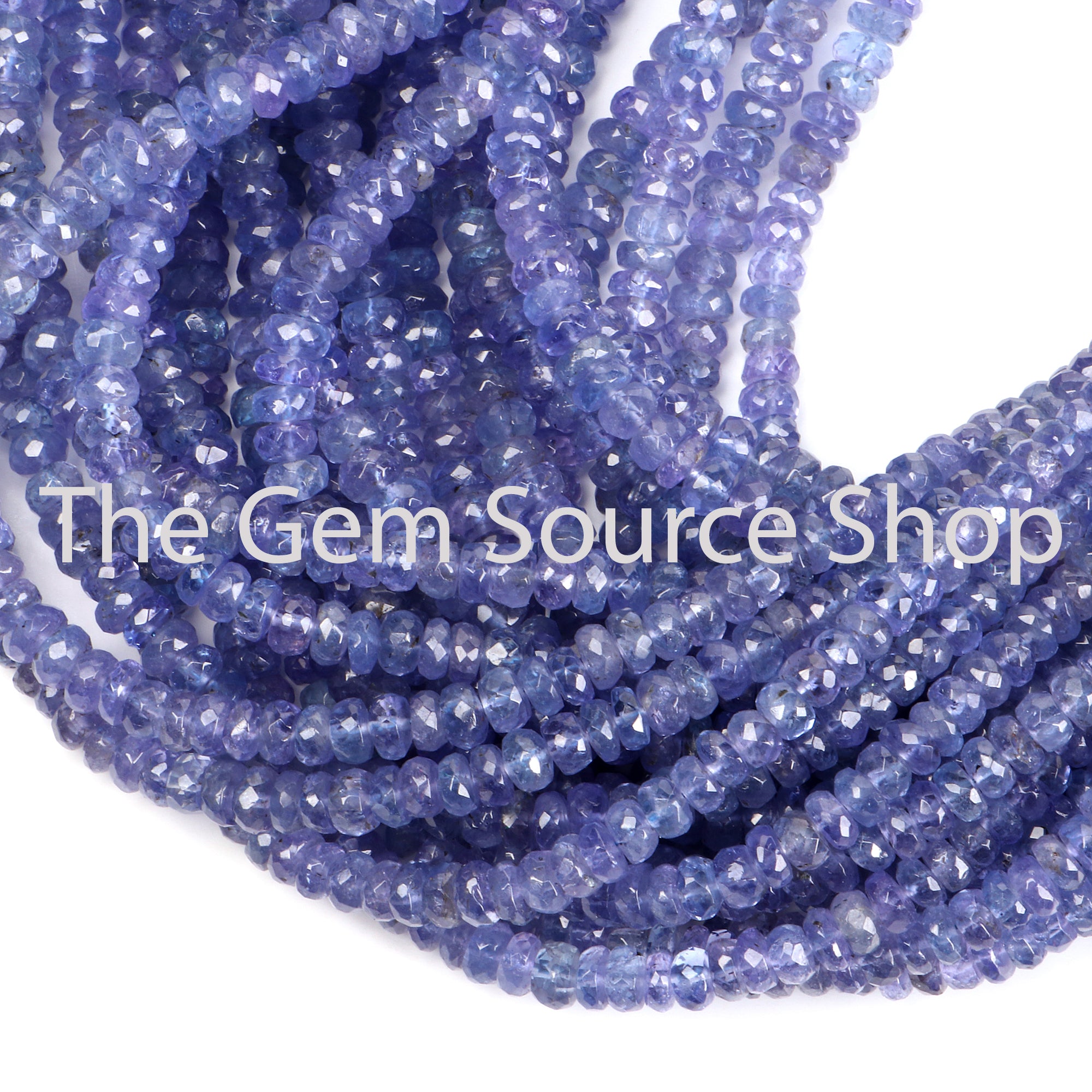 Natural African Tanzanite Faceted Rondelle Gemstone Beads - 4-4.5mm