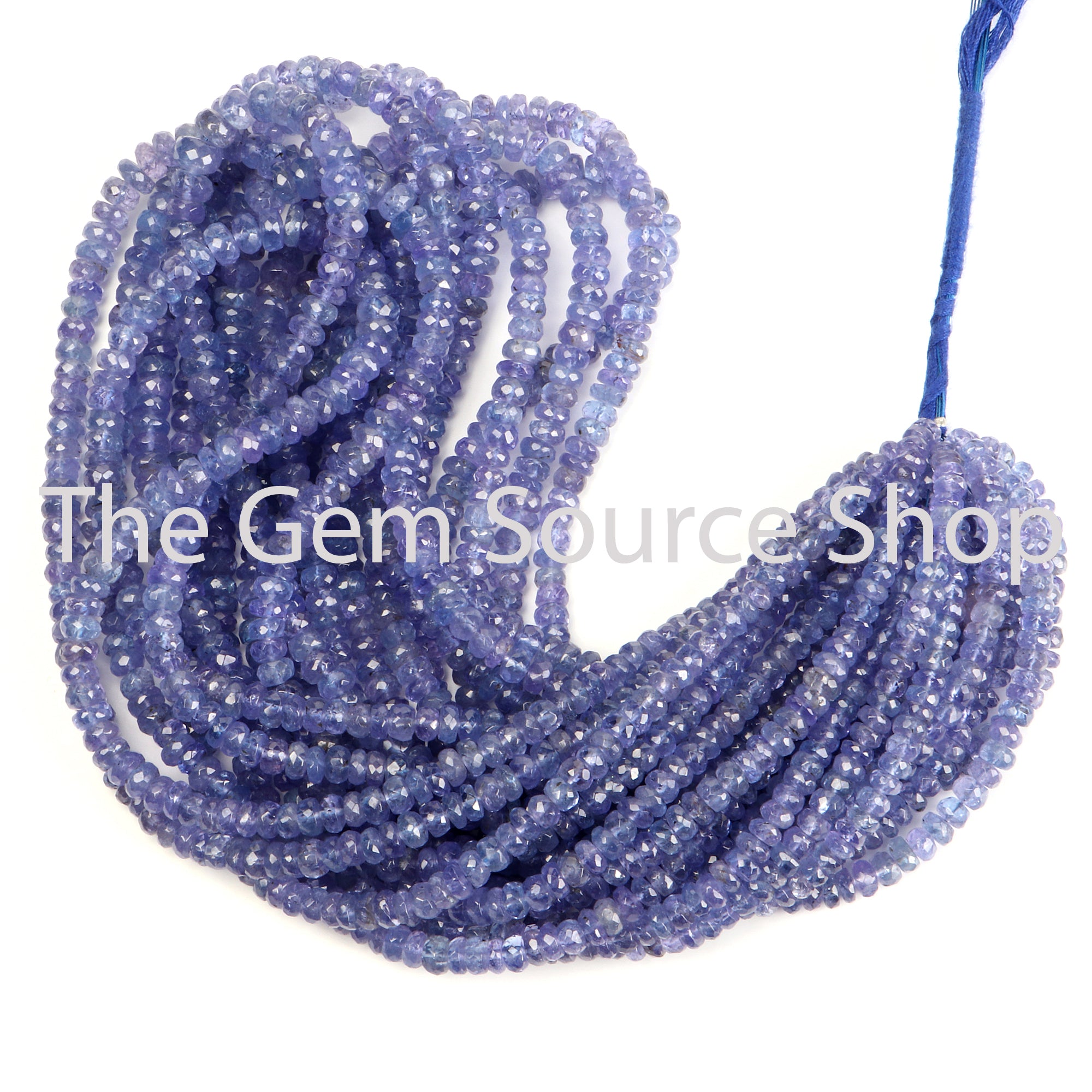 Natural African Tanzanite Faceted Rondelle Gemstone Beads - 4-4.5mm