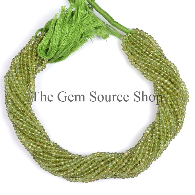 Peridot Faceted Rondelle Shape Gemstone Beads TGS-0230