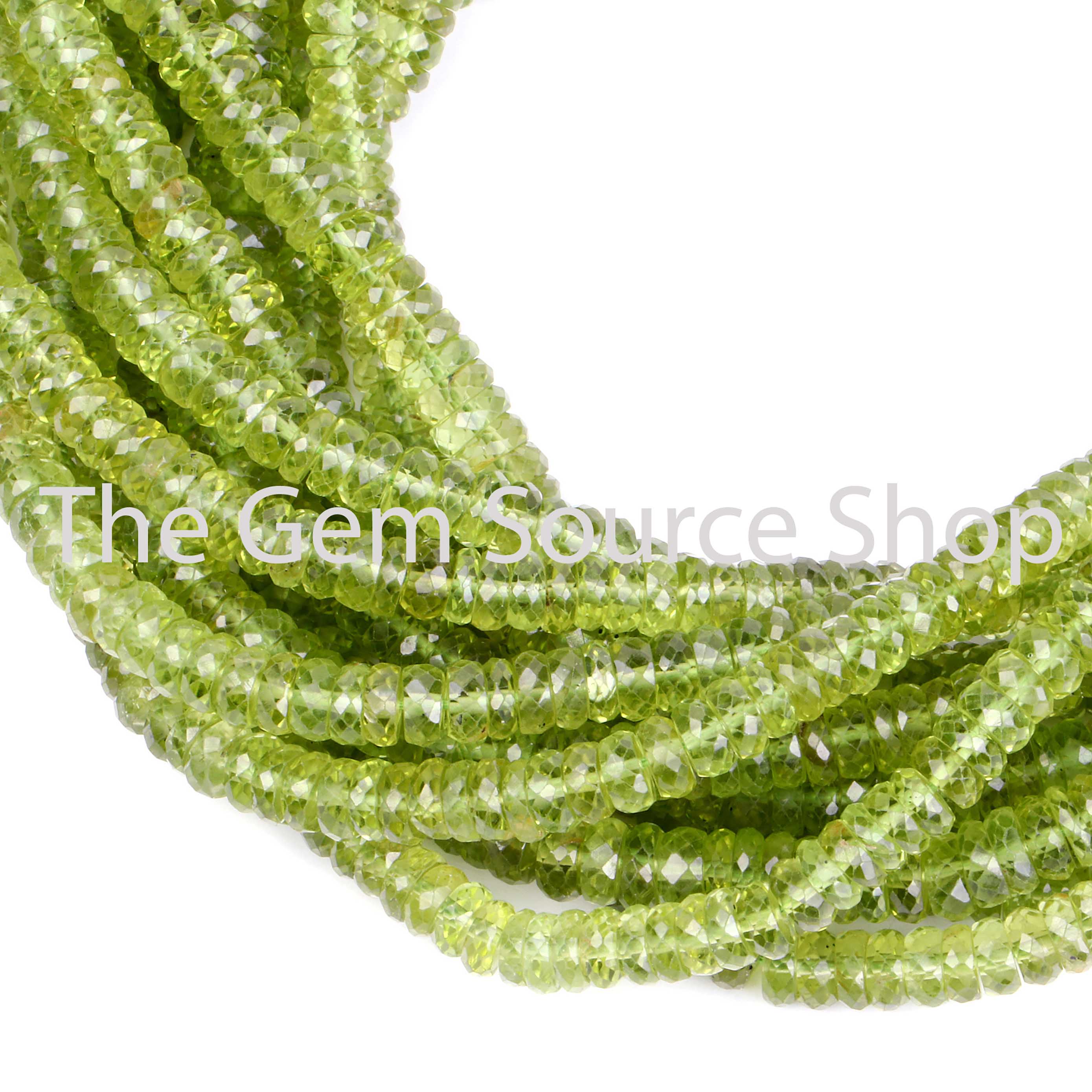 Natural Peridot Faceted Tyre Shape/ Wheel Shape Beads TGS-2399