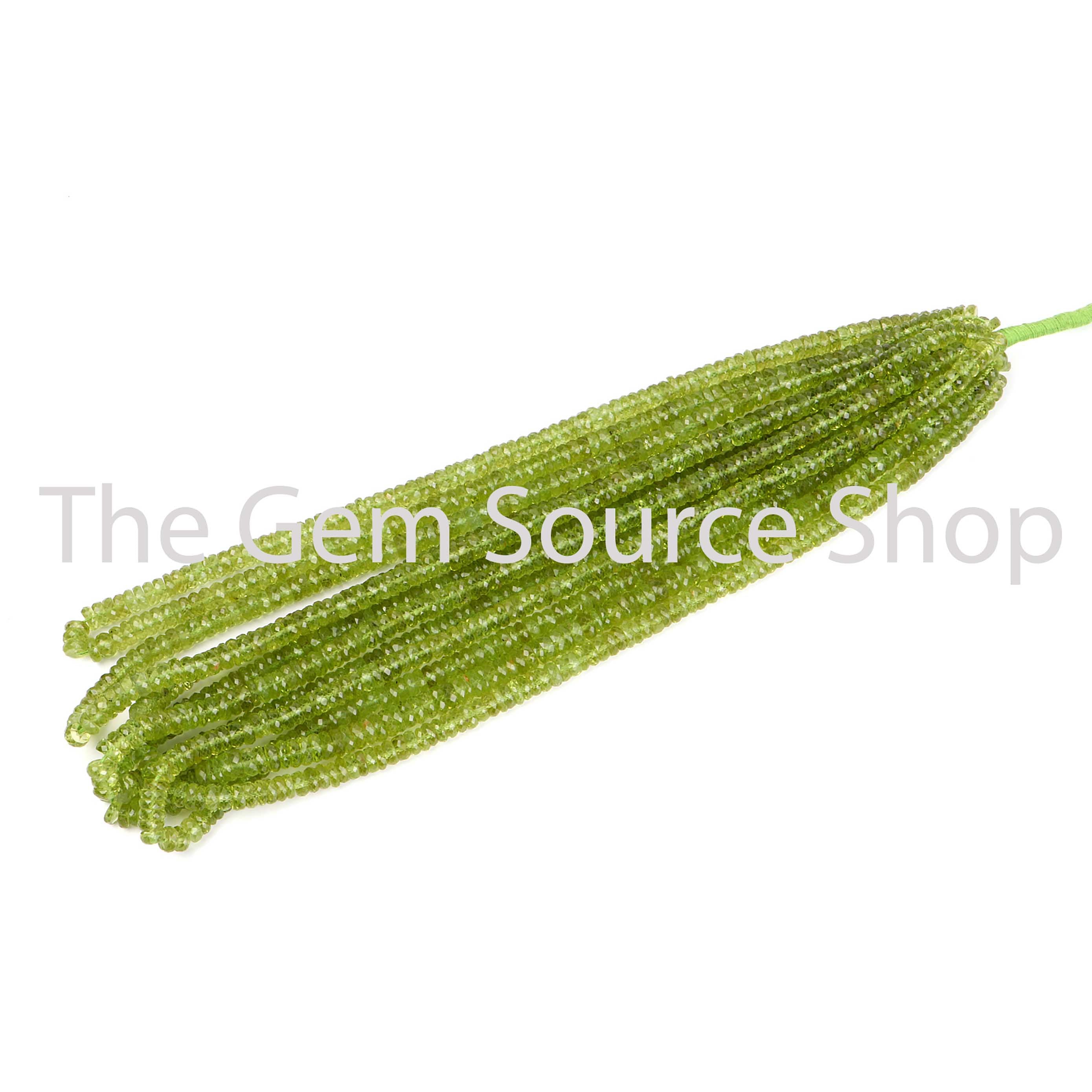 Natural Peridot Faceted Tyre Shape/ Wheel Shape Beads TGS-2399