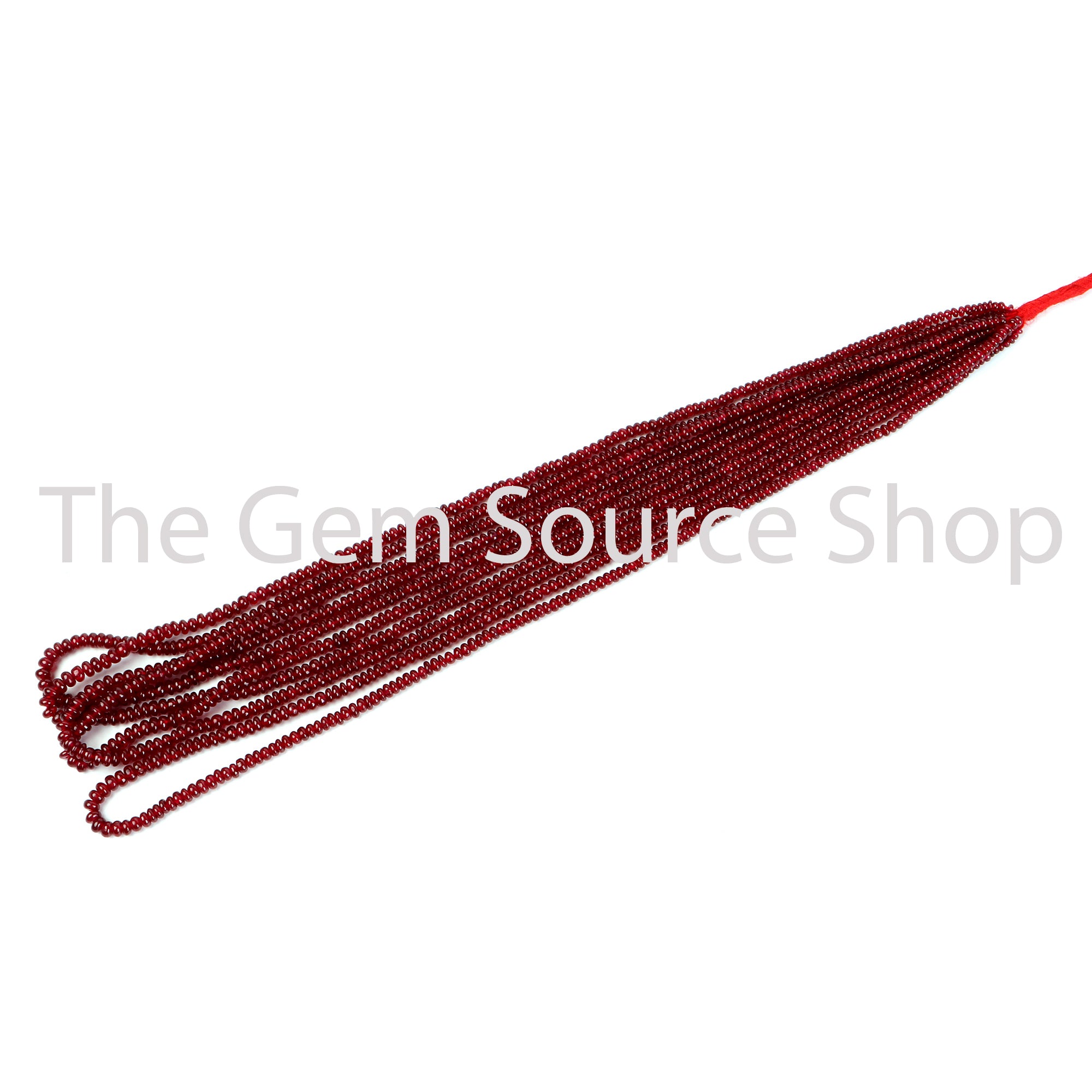 Ruby Smooth Rondelle Shape Gemstone Beads TGS-2459