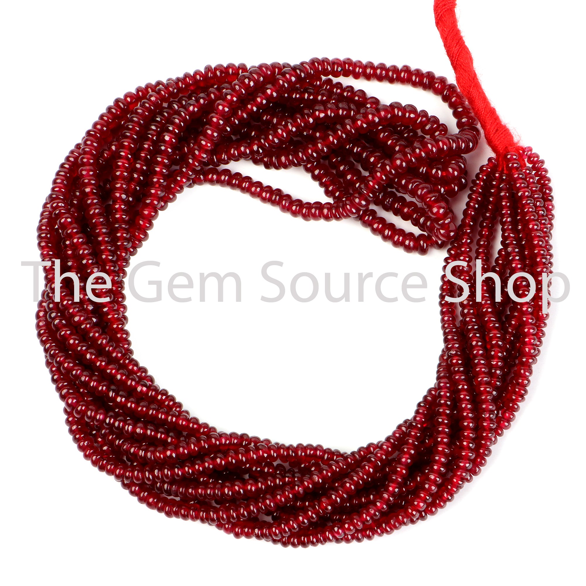 Ruby Smooth Rondelle Shape Gemstone Beads TGS-2459