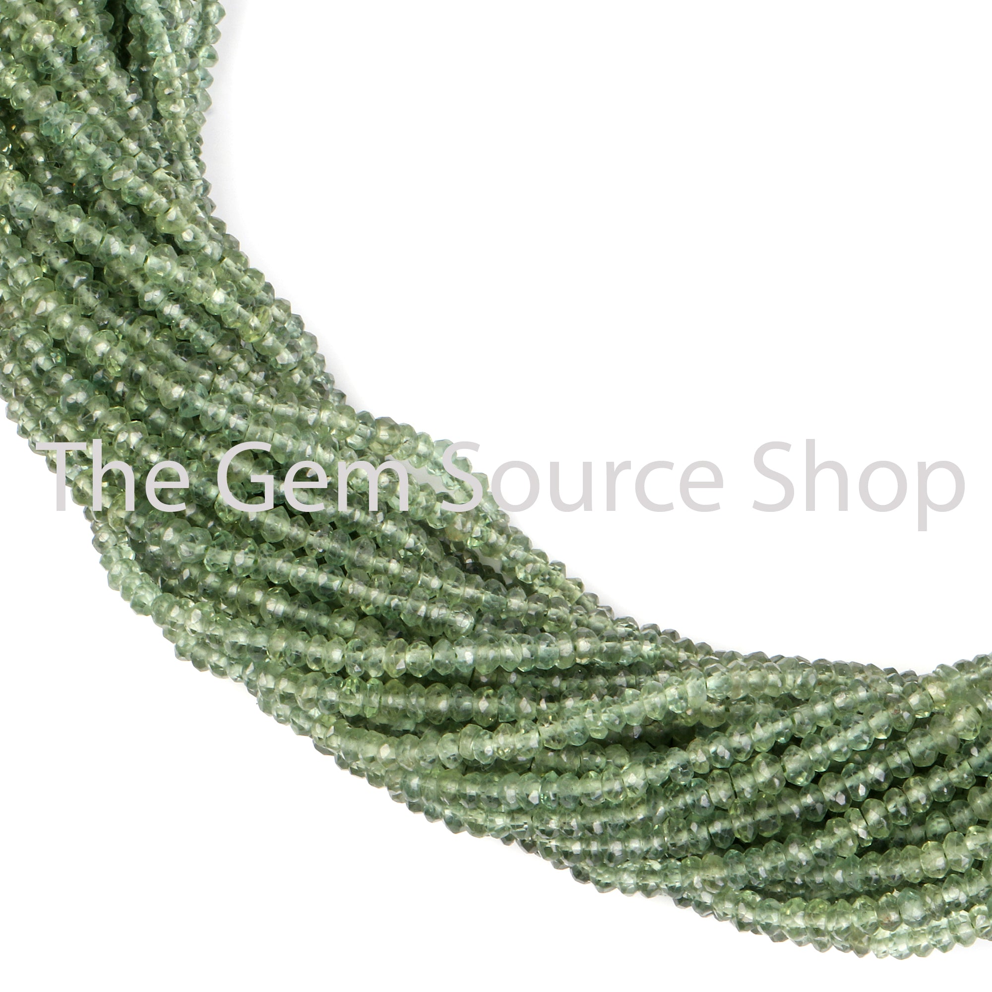 Green Apatite Beads, Green Apatite Faceted Beads, Green Apatite Rondelle Beads, Green Apatite Gemstone Beads
