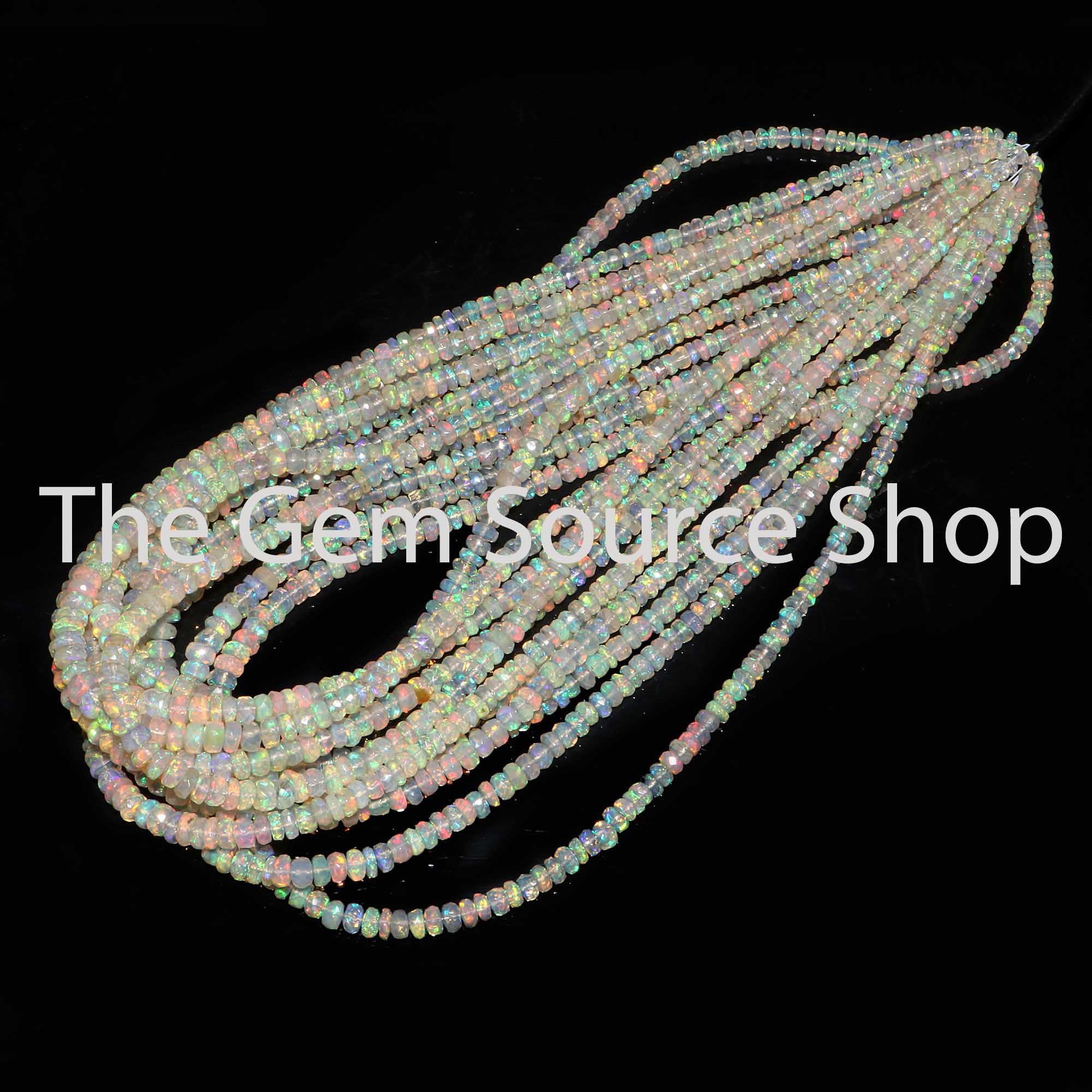 3.5-5.5 mm Ethiopian Opal Faceted Rondelle Shape Beads TGS-2555