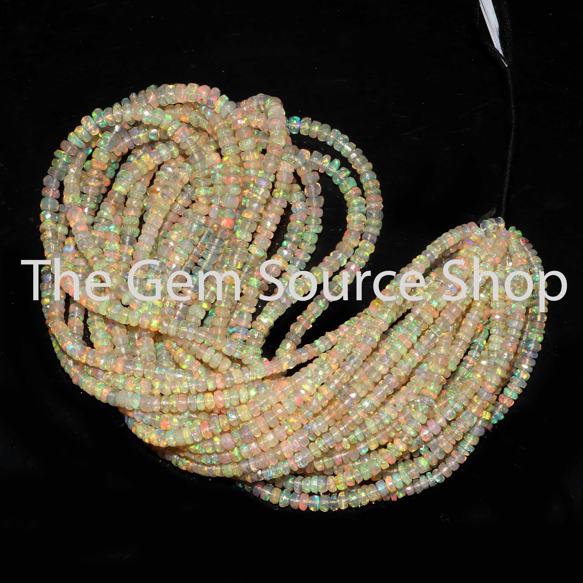 3.50-5.50 MM Ethiopian Opal Faceted Rondelle Beads TGS-2556