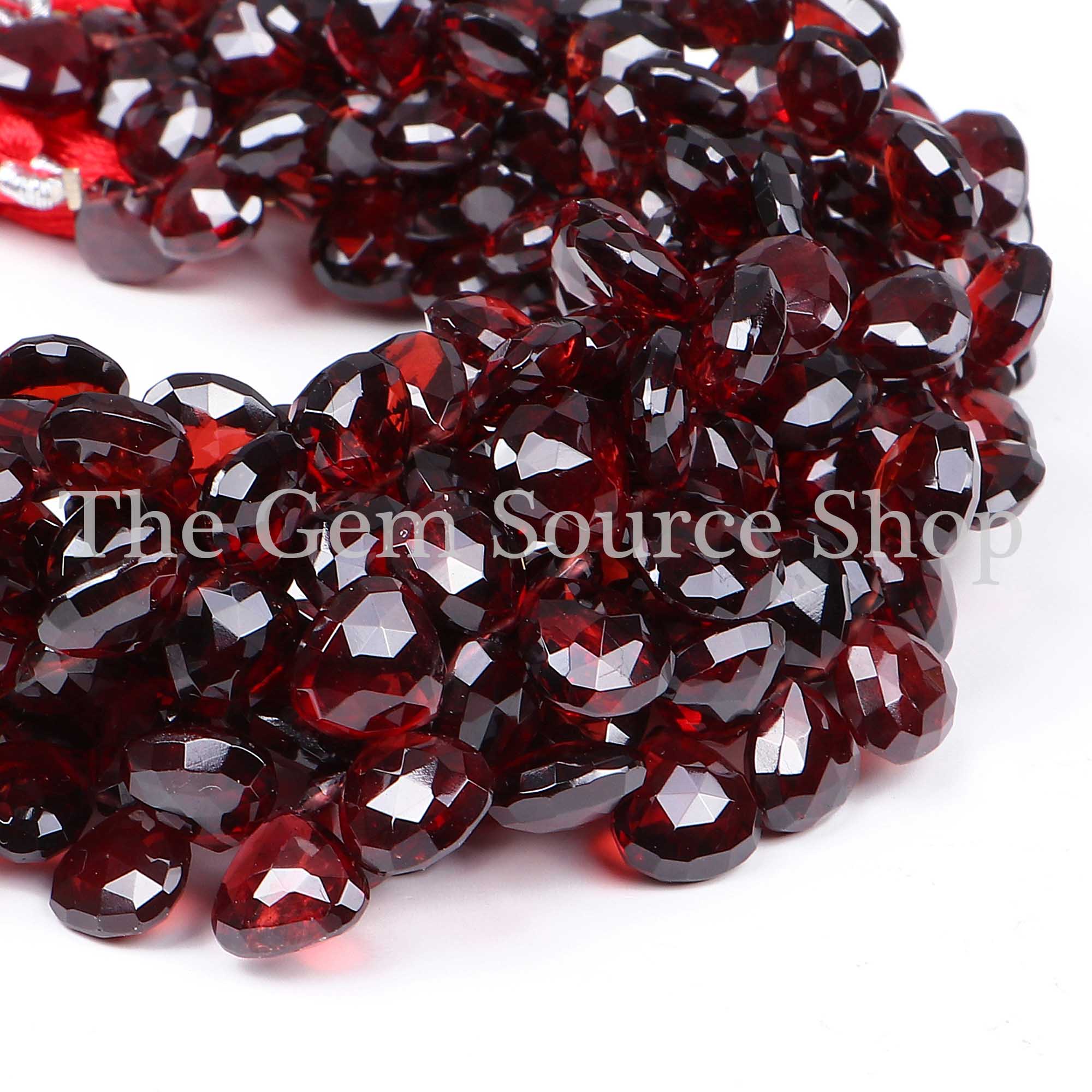 Mozambique Garnet Faceted Heart Shape Beads TGS-2573