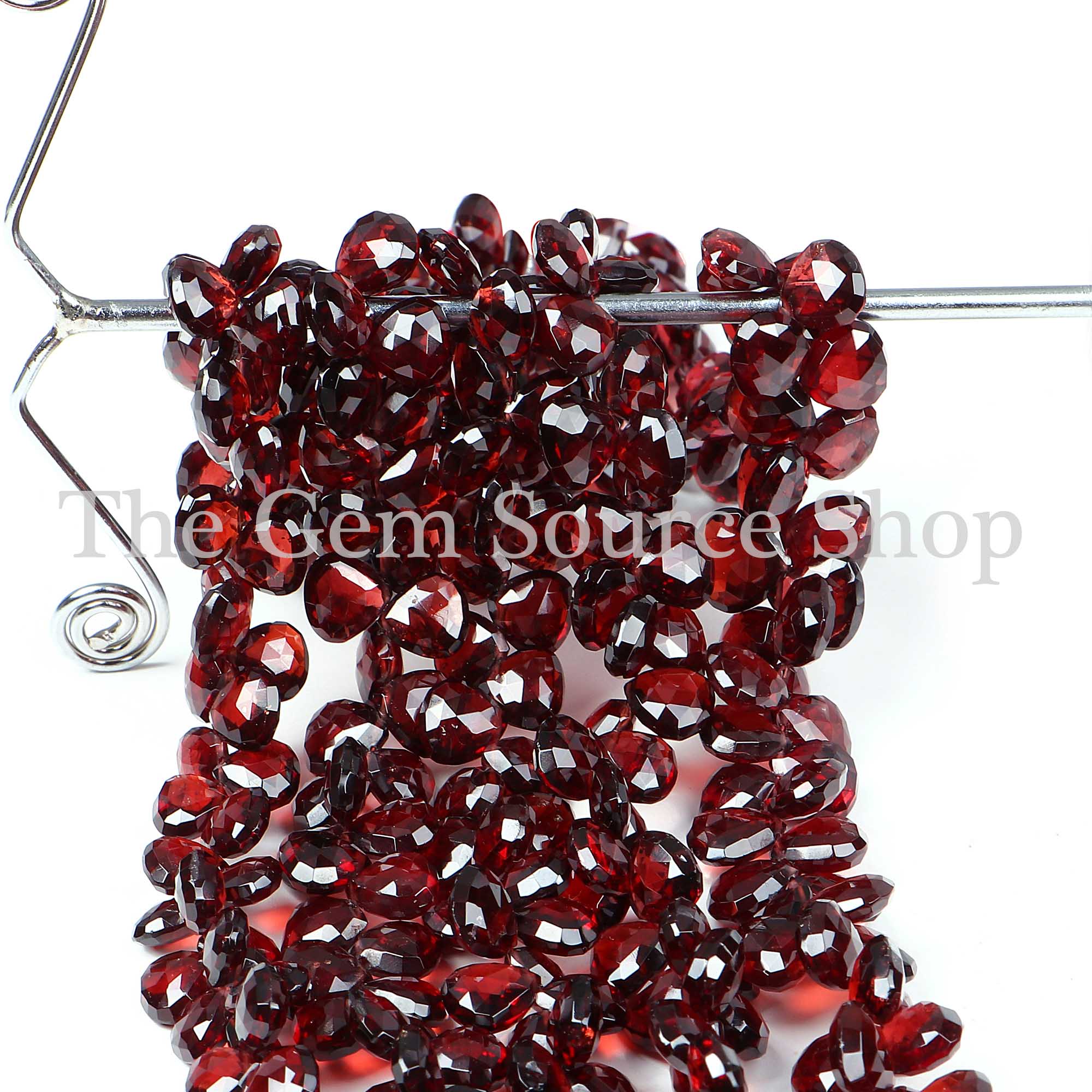 Mozambique Garnet Faceted Heart Shape Beads TGS-2573