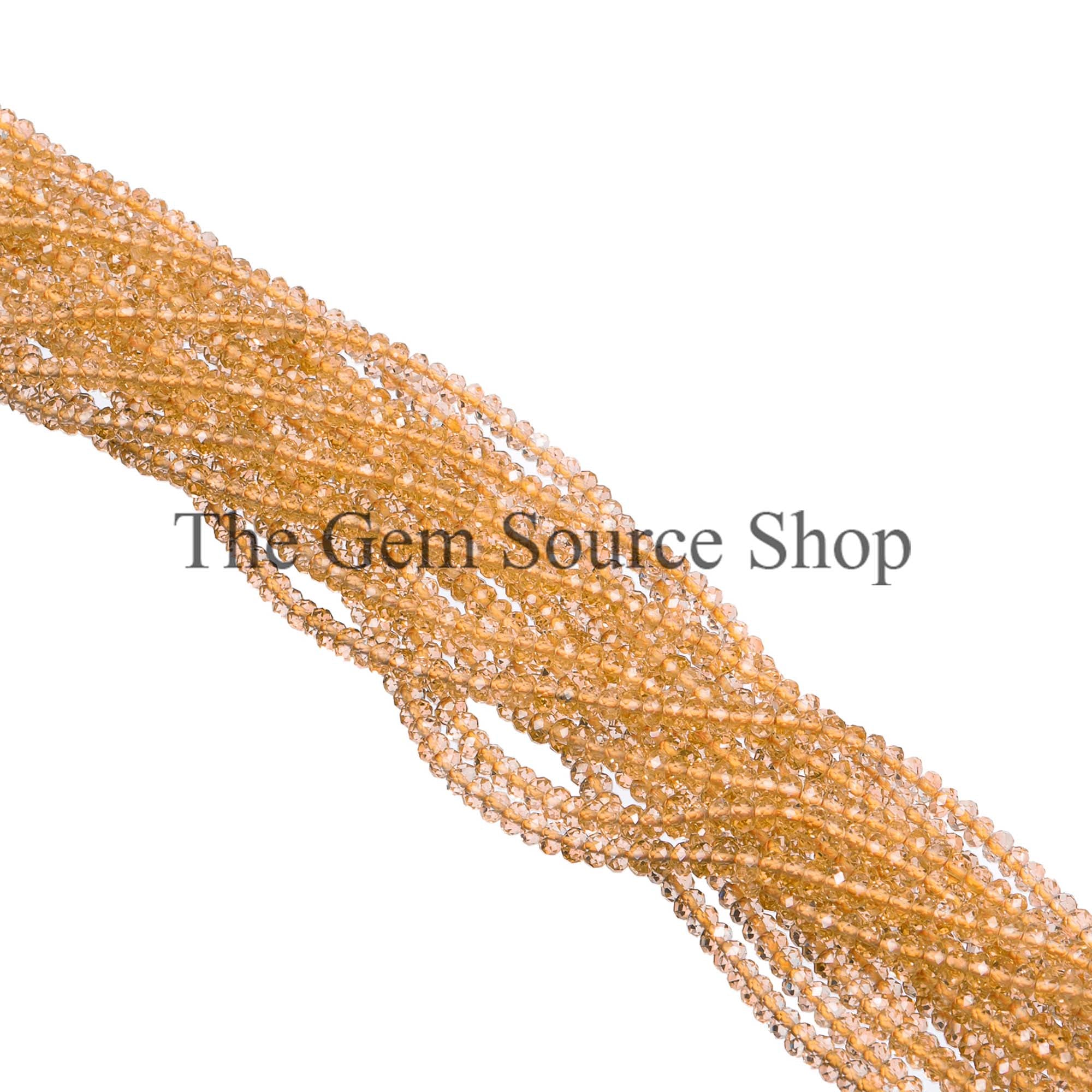 3.50 MM Citrine Faceted Rondelle Shape Gemstone Beads TGS-2576