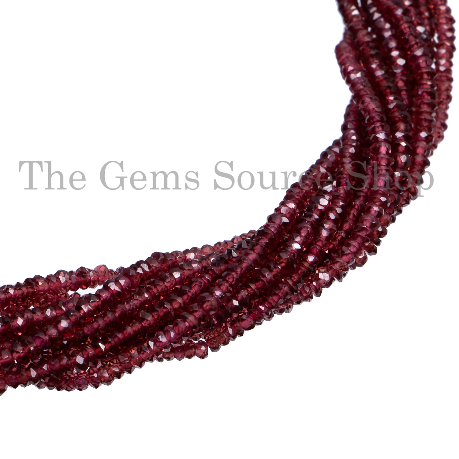 3.5-4mm Rhodolite Garnet Faceted Rondelle Shape Beads TGS-2582