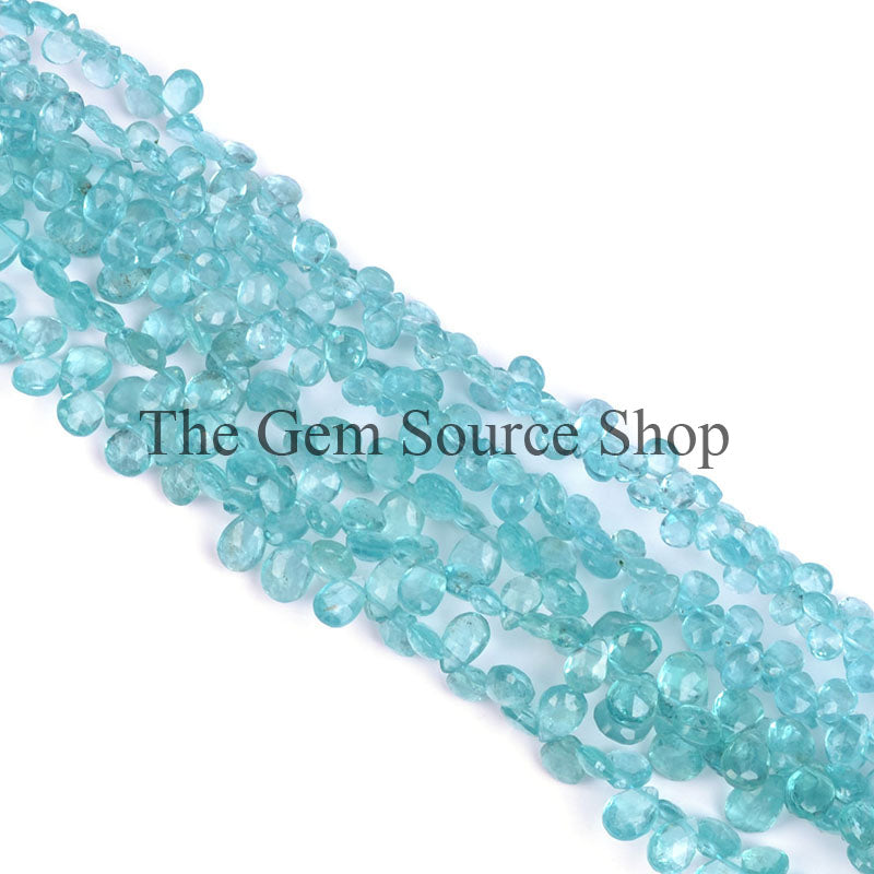 Apatite Beads, Apatite Pear Shape Beads, Apatite Faceted Beads, Apatite Gemstone Beads