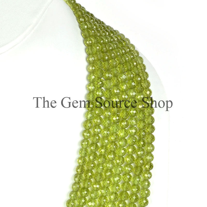 Peridot Necklace, Peridot Faceted Necklace, Peridot Round Shape Necklace, Peridot Gemstone Necklace