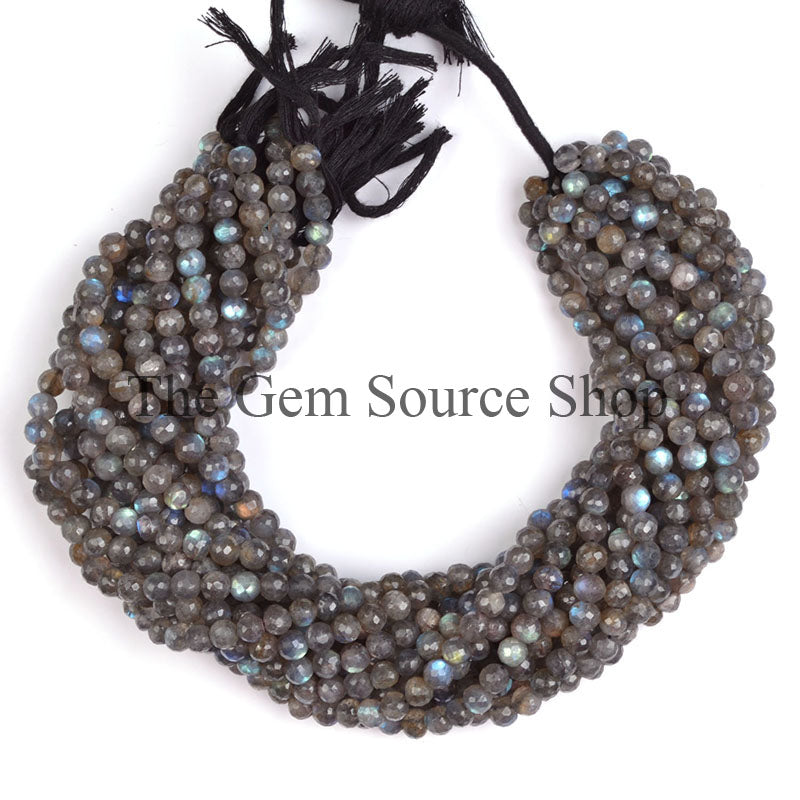 6-7 mm Labradorite Briolette Balls, Labradorite Faceted Round Beads, Loose Beads For Jewelry Crafts