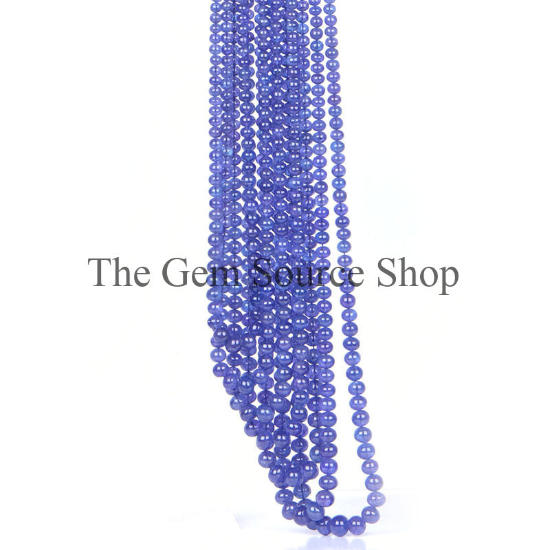 7 Lines Tanzanite Beads Necklace, Tanzanite Smooth Beads Necklace, Tanzanite Gemstone Necklace
