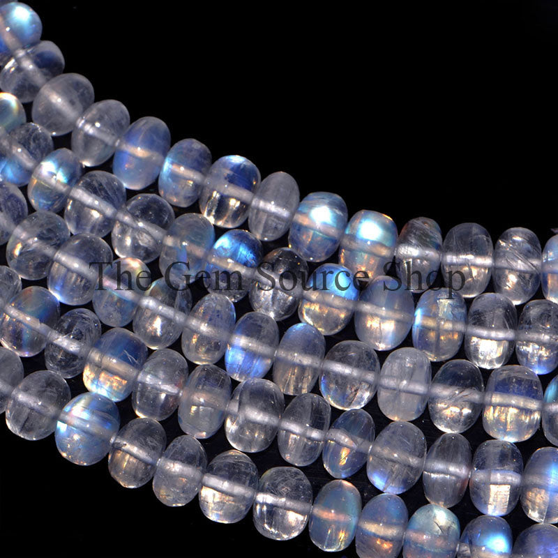 Natural Rainbow Moonstone Beaded Necklace, TGS-0695