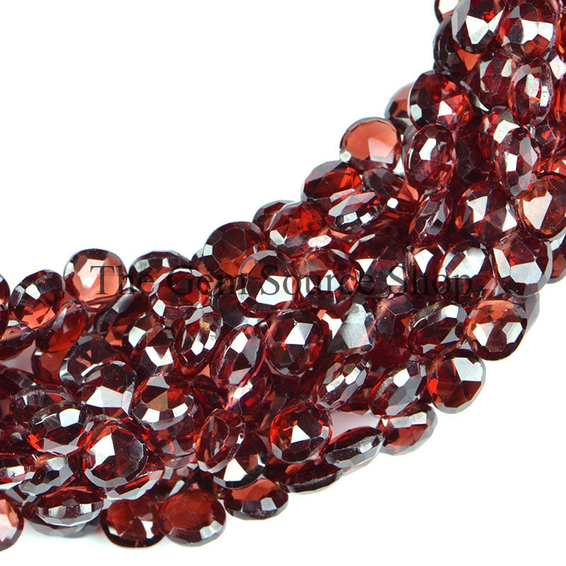 Mozambique Garnet Beads, Garnet Faceted Beads, Garnet Heart Shape Beads, Garnet Gemstone Beads