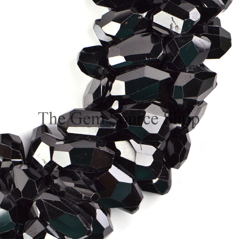 Natural Black Spinel Beads, Faceted Nugget Beads, Black Spinel Gemstone Beads, Fancy Beads
