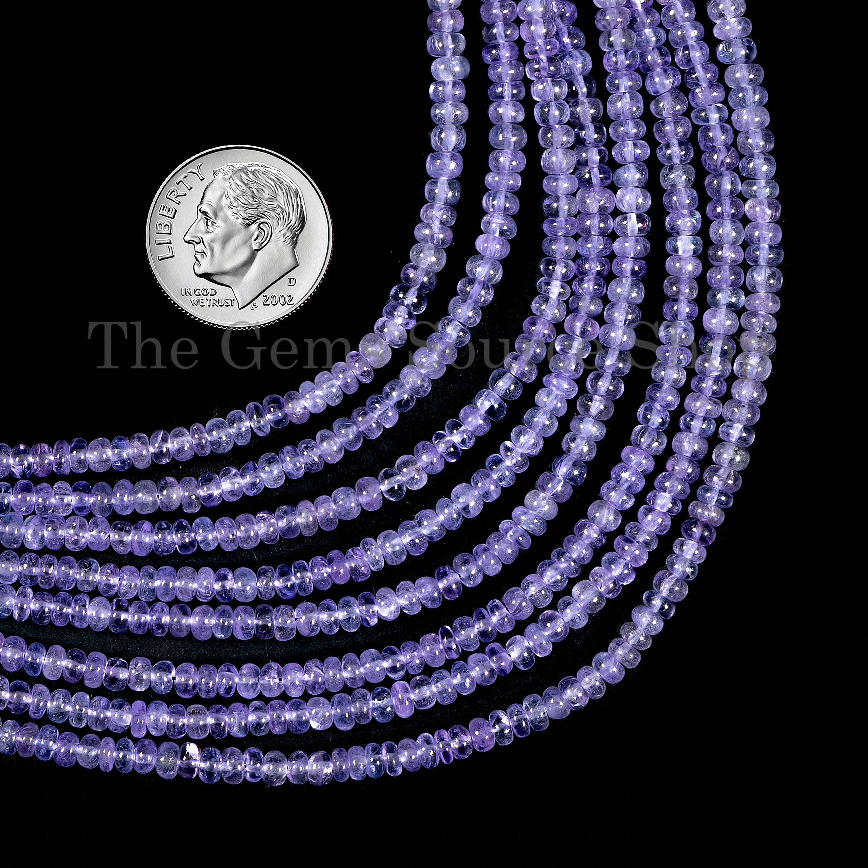 Tanzanite Plain Rondelle Beads, 3-4 mm Natural Tanzanite Gemstone Beads, Smooth Rondelle Tanzanite Beads for Jewelry Making TGS-5046