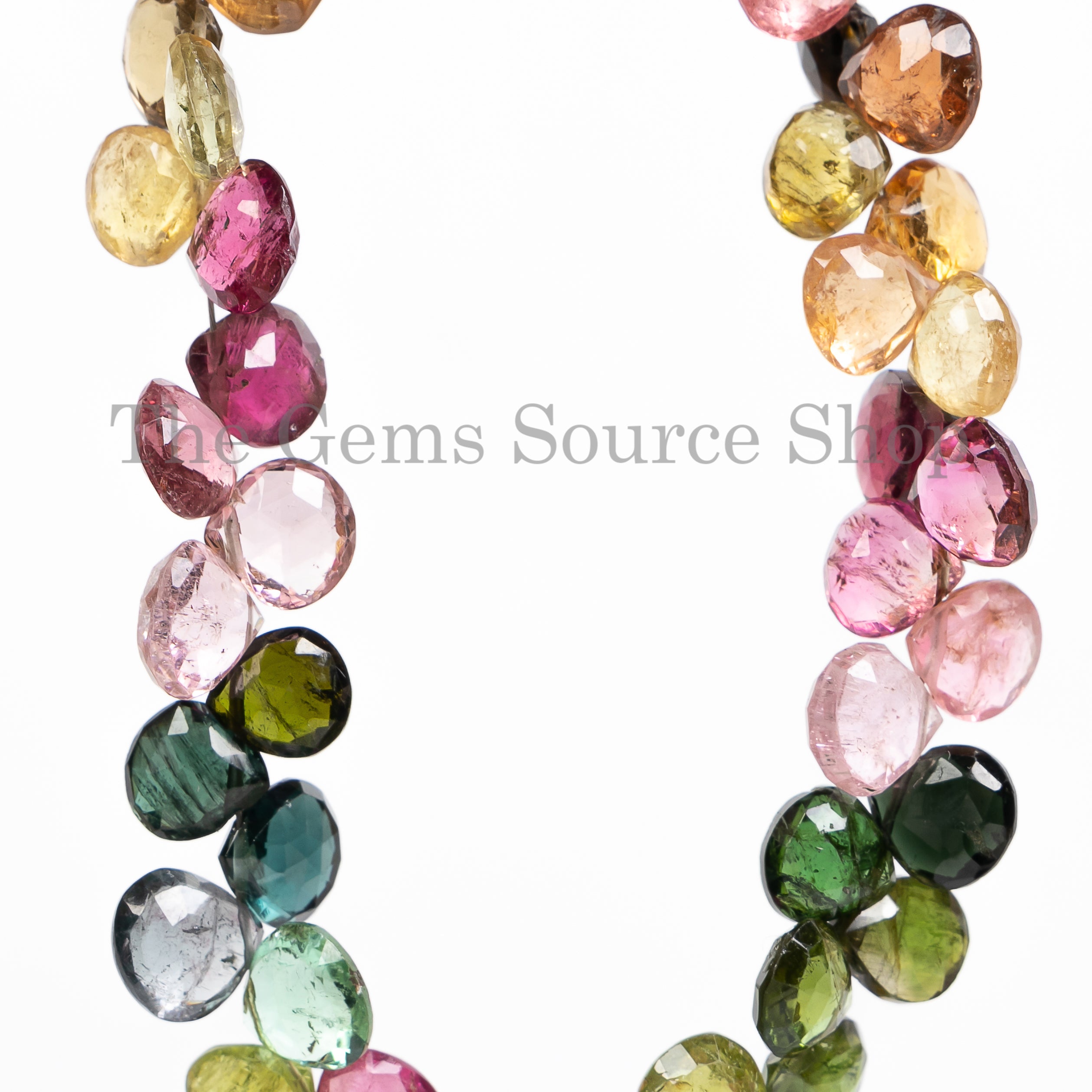 6-8 mm Multi Tourmaline faceted heart shape Gemstone Beads TGS-4761