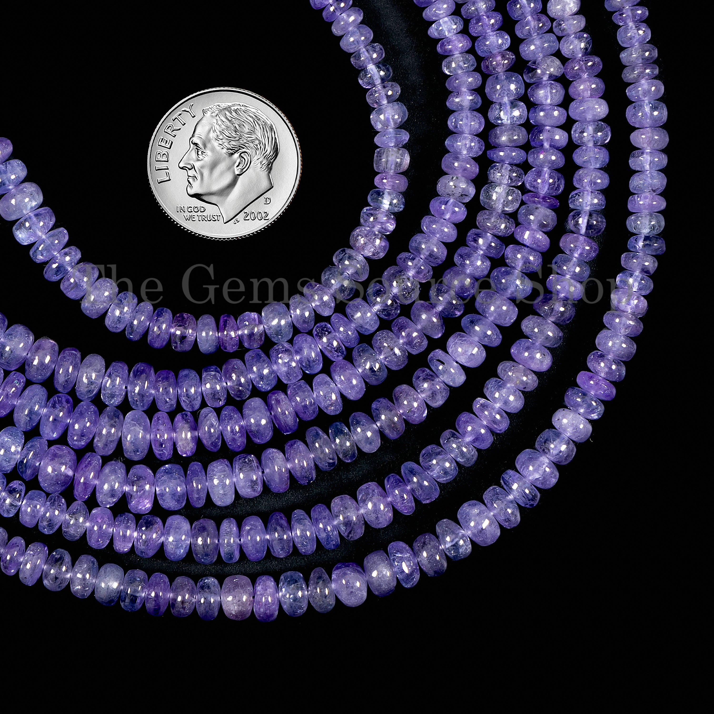 Tanzanite Plain Rondelle Beads, Natural Tanzanite Gemstone Beads, 3-5mm Tanzanite Round Beads for Jewelry Making TGS-5047