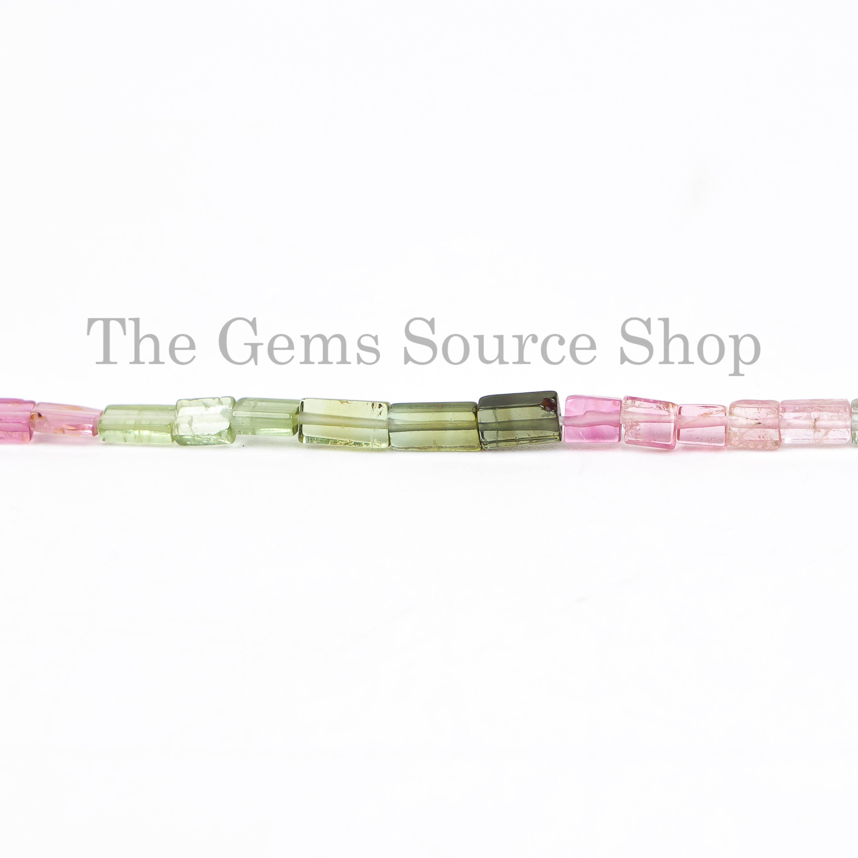 100% Genuine Multi Tourmaline Plain Square Beads TGS-4849