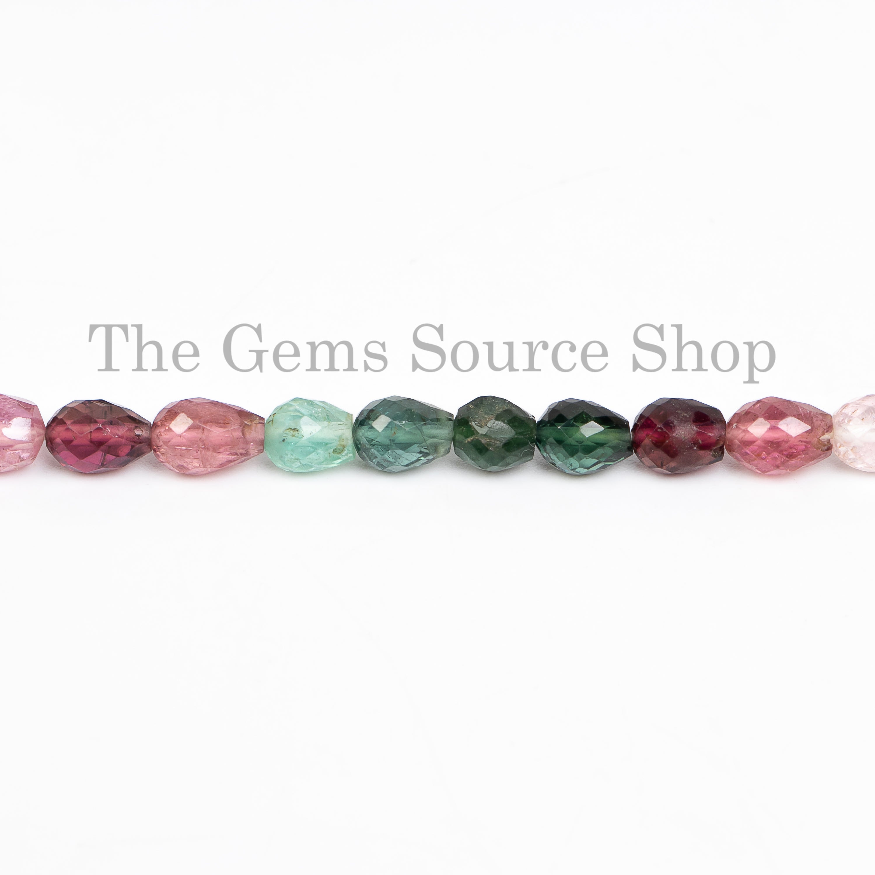 multi tourmaline faceted Straight Drill drops gemstone beads TGS-4746