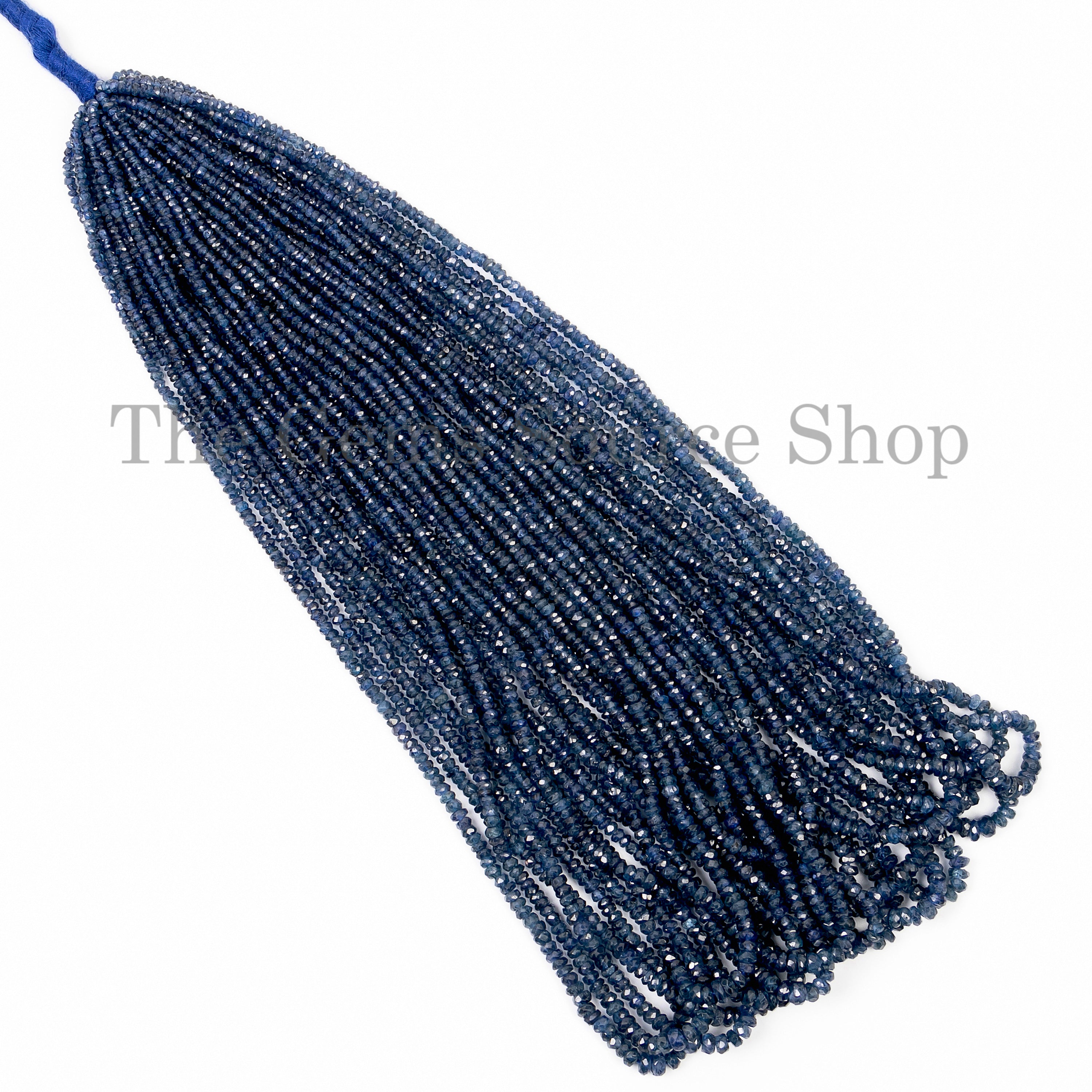 Heishi Blue Sapphire Faceted Rondelle Beads, Loose Sapphire Gemstone TGS-5032