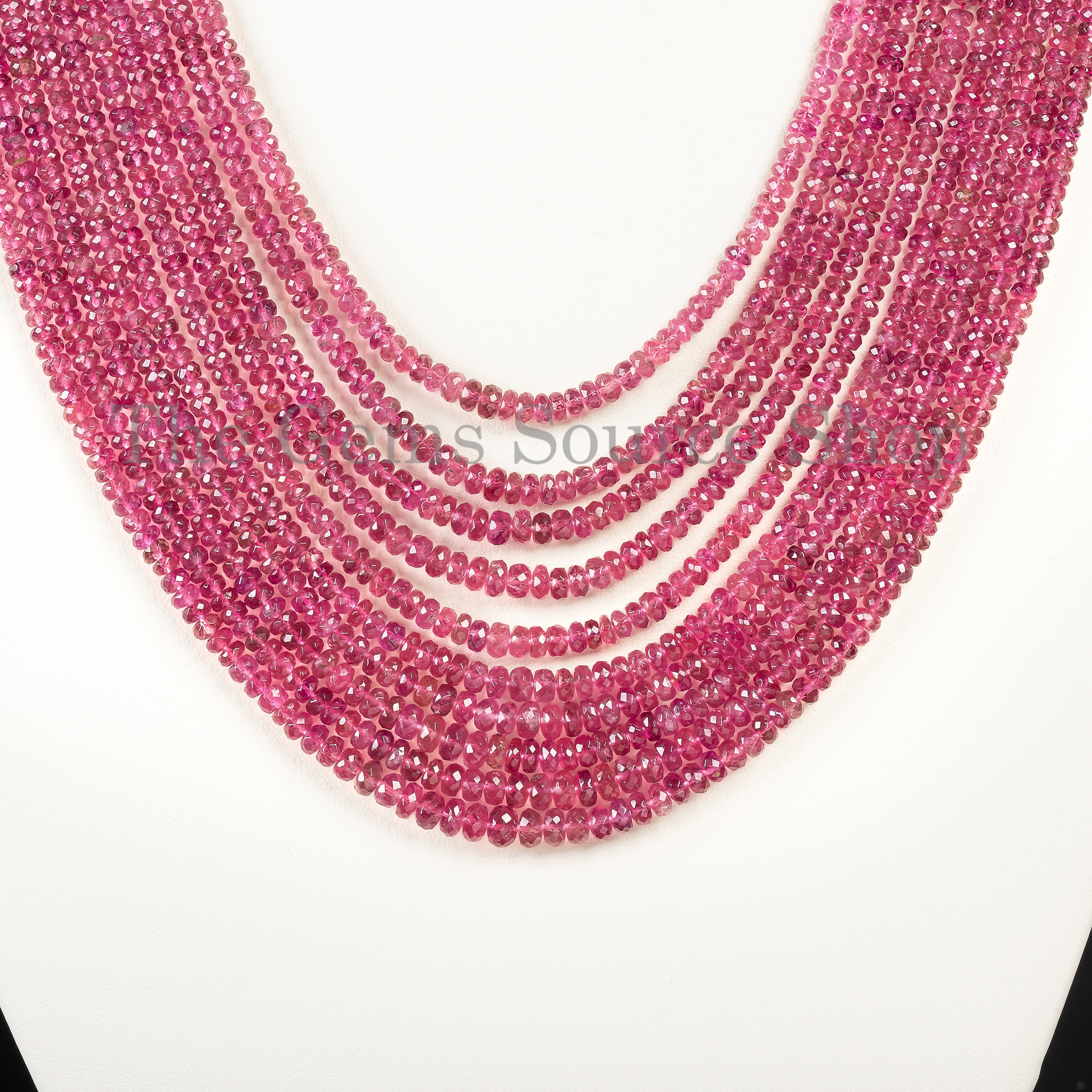 Natural Pink Tourmaline Faceted natural Necklace In wholesale price TGS-4631