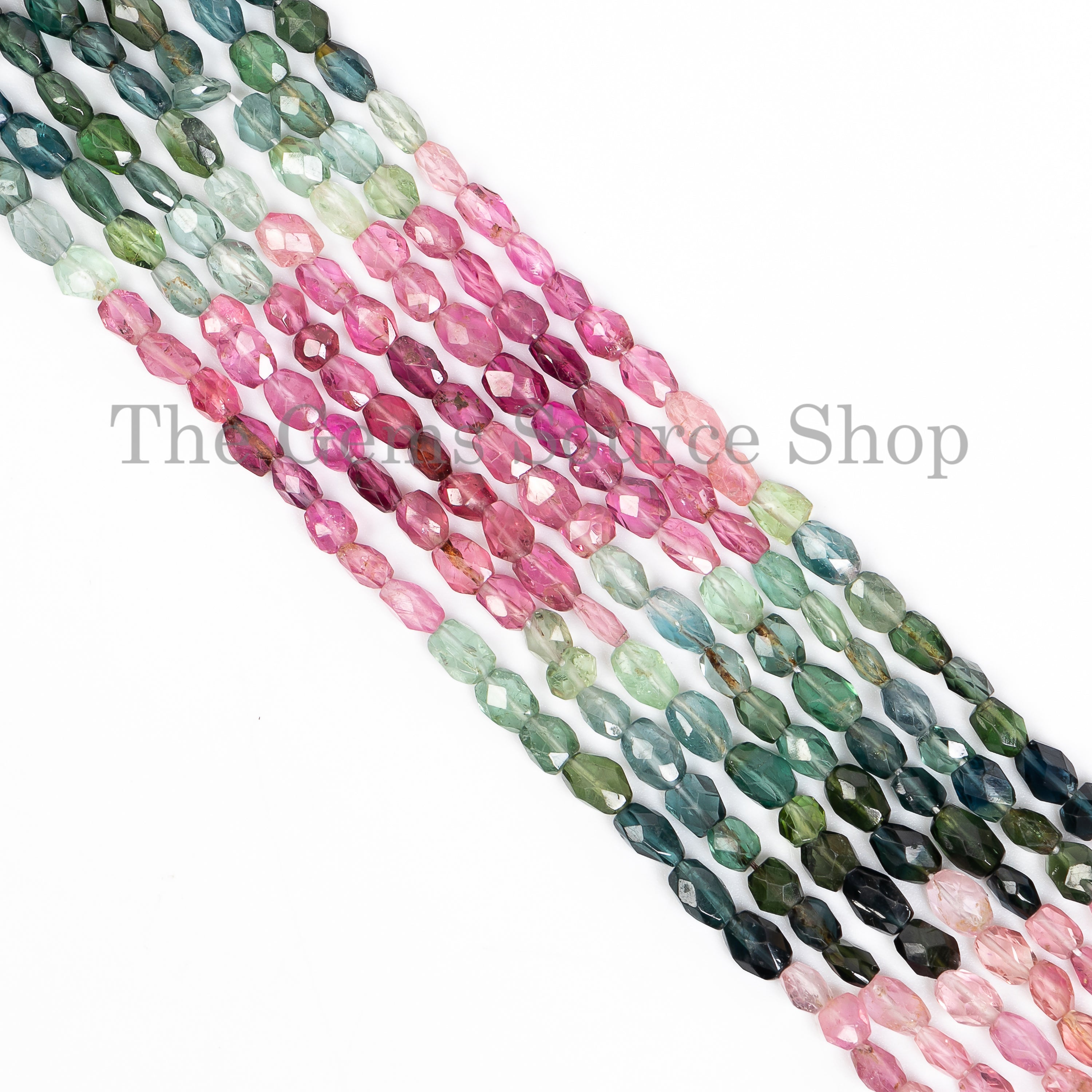 3.5x4-4x6 mm multi tourmaline faceted Oval gemstone beads TGS-4747