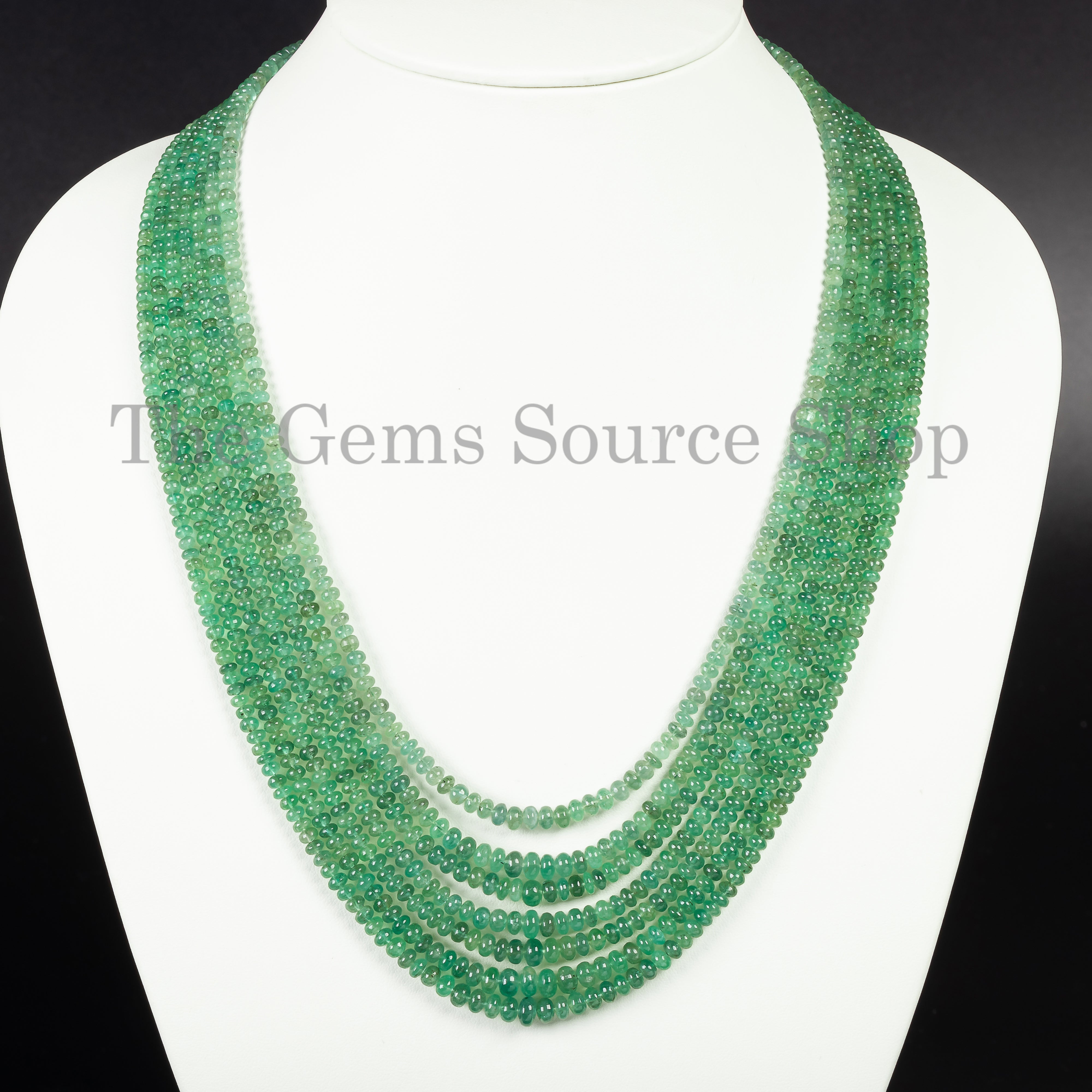 Good Quality Emerald Necklace, Emerald Smooth Necklace TGS-4621