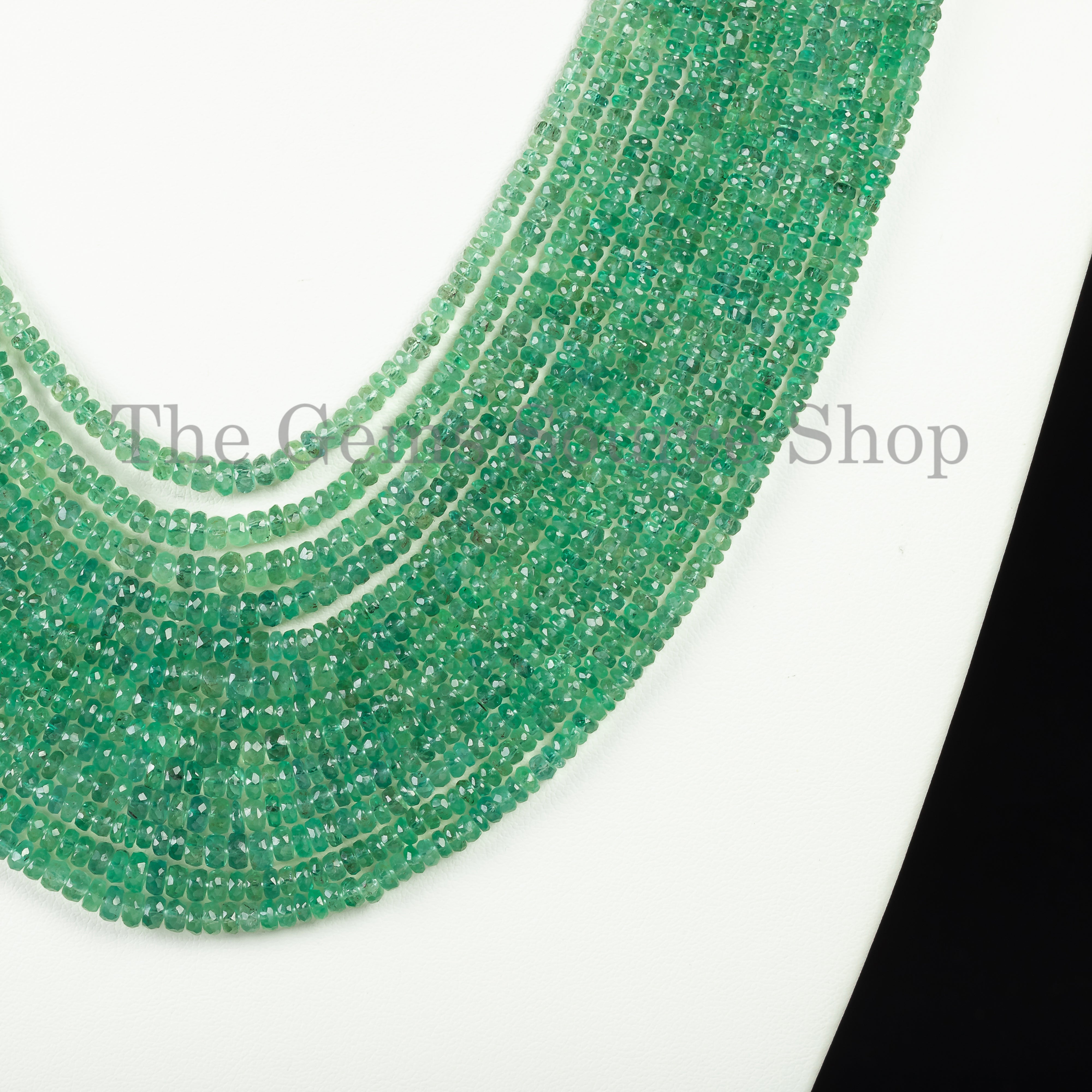 100% Genuine Zambian Emerald Beaded Gemstone Necklace For Women tgs-4615
