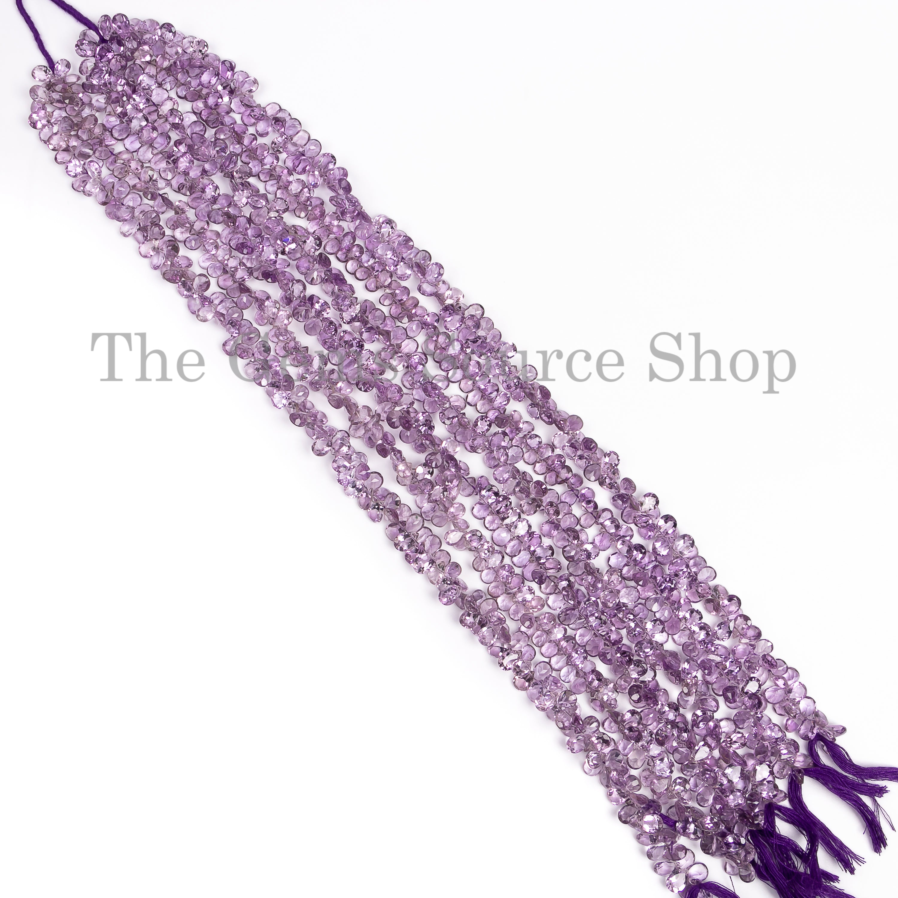 Amethyst Faceted Pear Shape Gemstone Beads TGS-4951