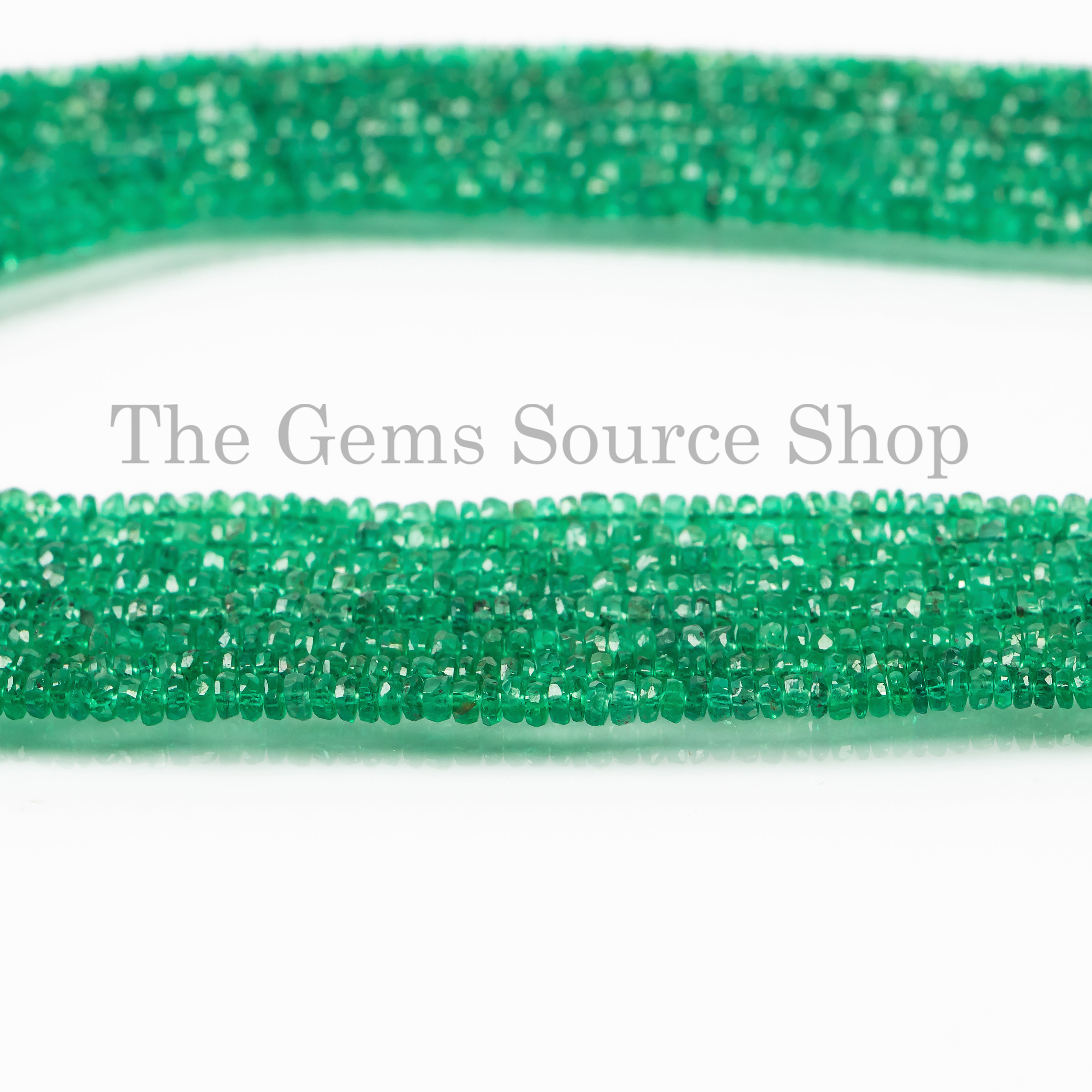 Natural Zambian Emerald Faceted Rondelle Beaded Necklace For Party tgs-4612