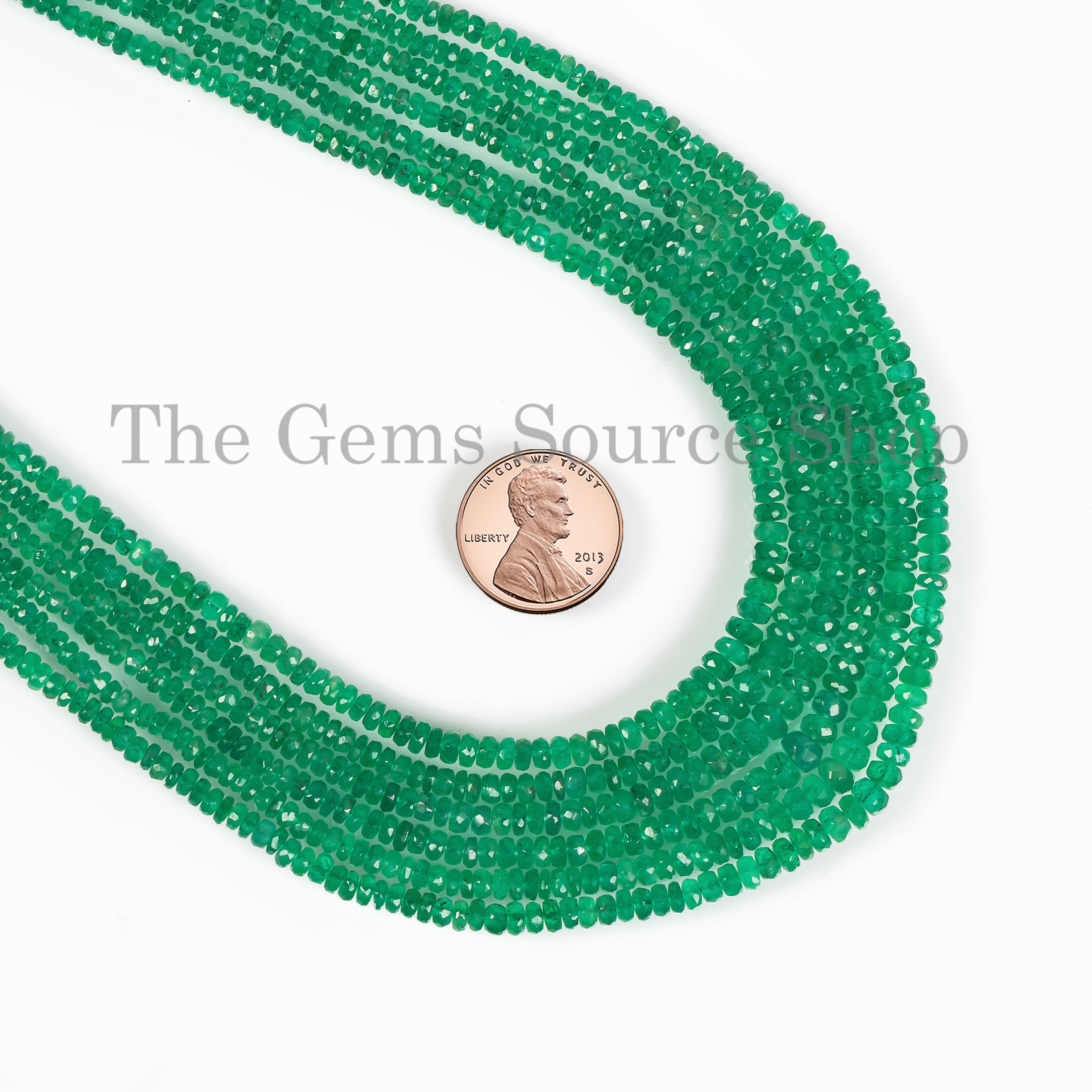 6 Lines Stunning Zambian Emerald Beaded Gemstone Necklace TGS-4614