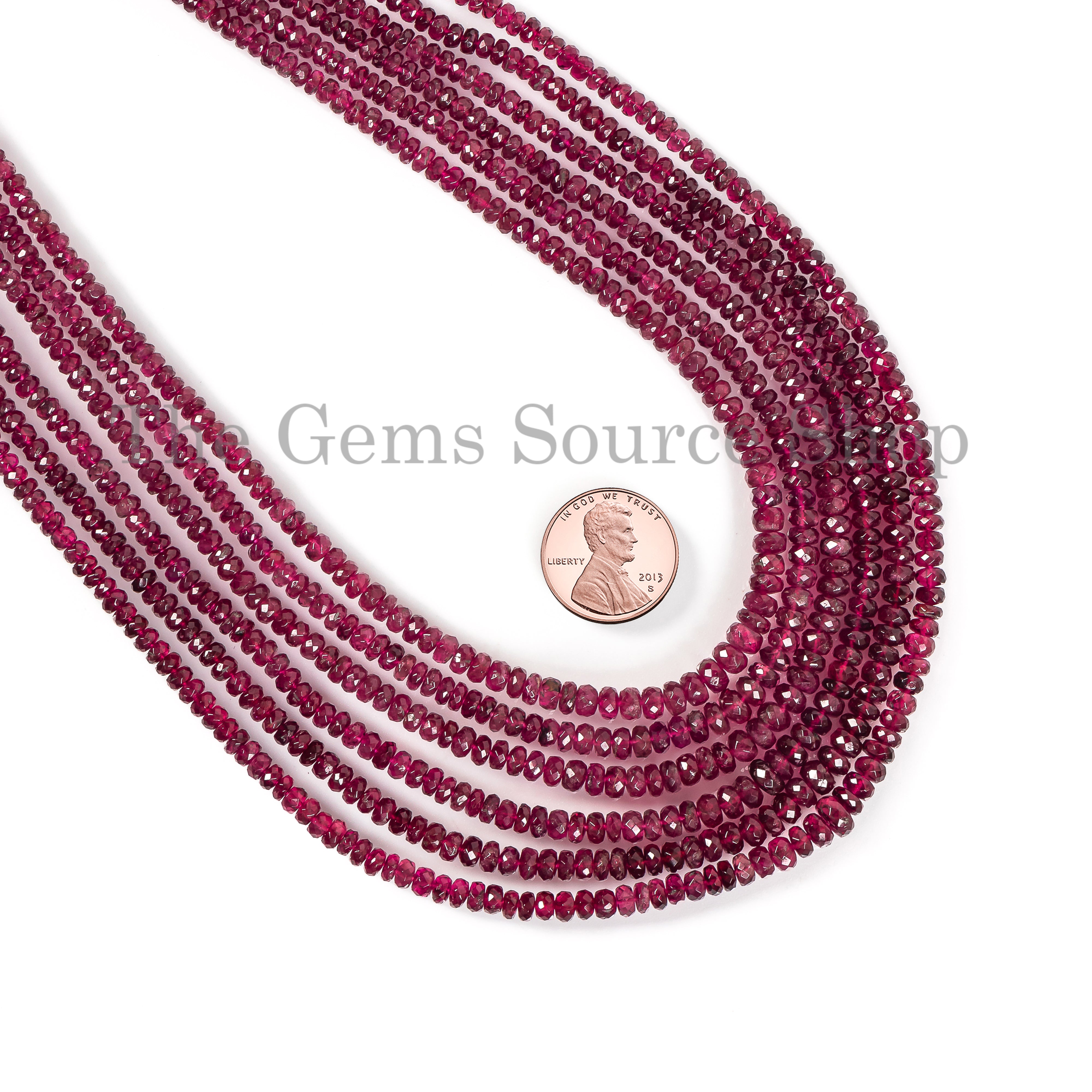 Natural Rubellite Tourmaline Beaded Necklace TGS-4633
